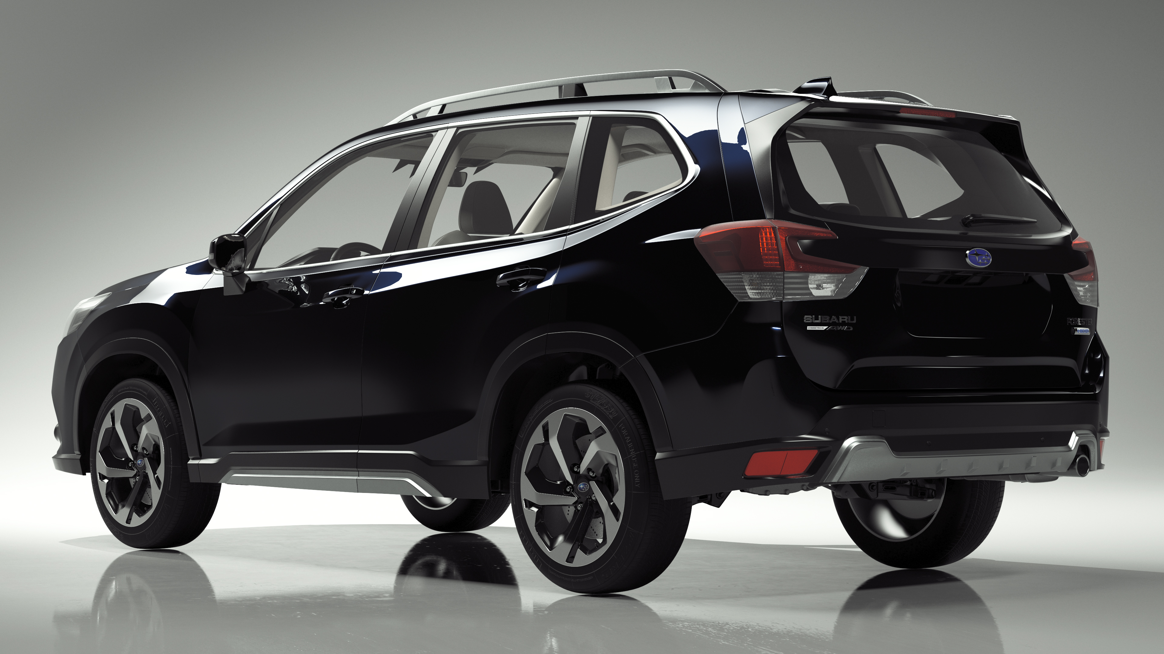 Black Subaru Forester 2022 Simple Interior 3D