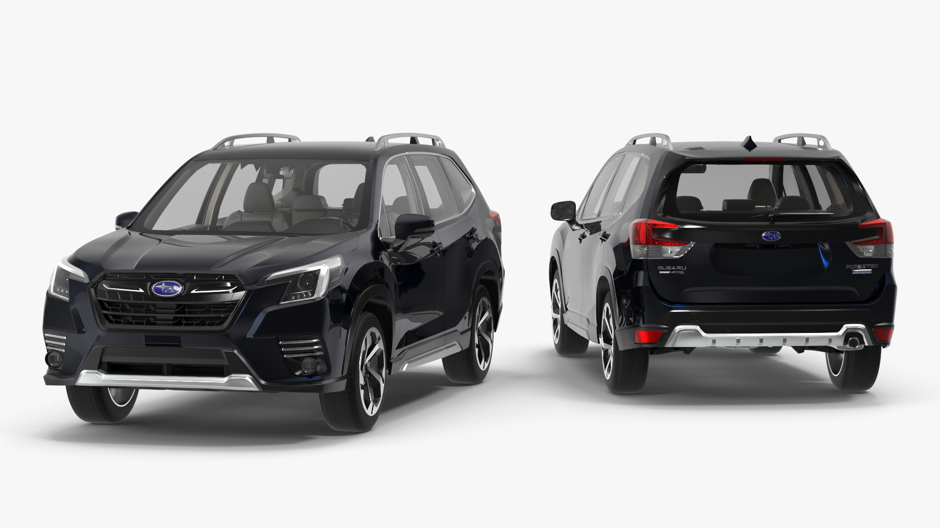 Black Subaru Forester 2022 Simple Interior 3D