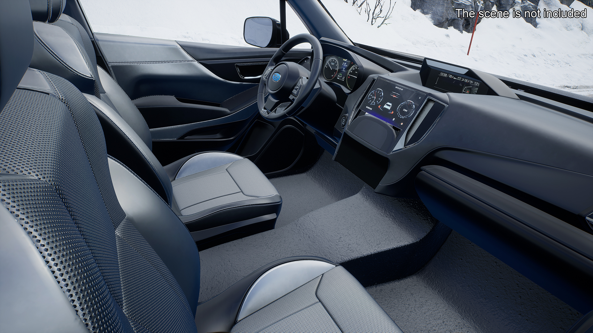 Black Subaru Forester 2022 Simple Interior 3D