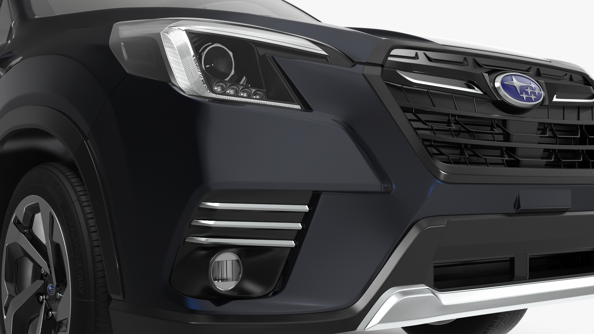 Black Subaru Forester 2022 Simple Interior 3D