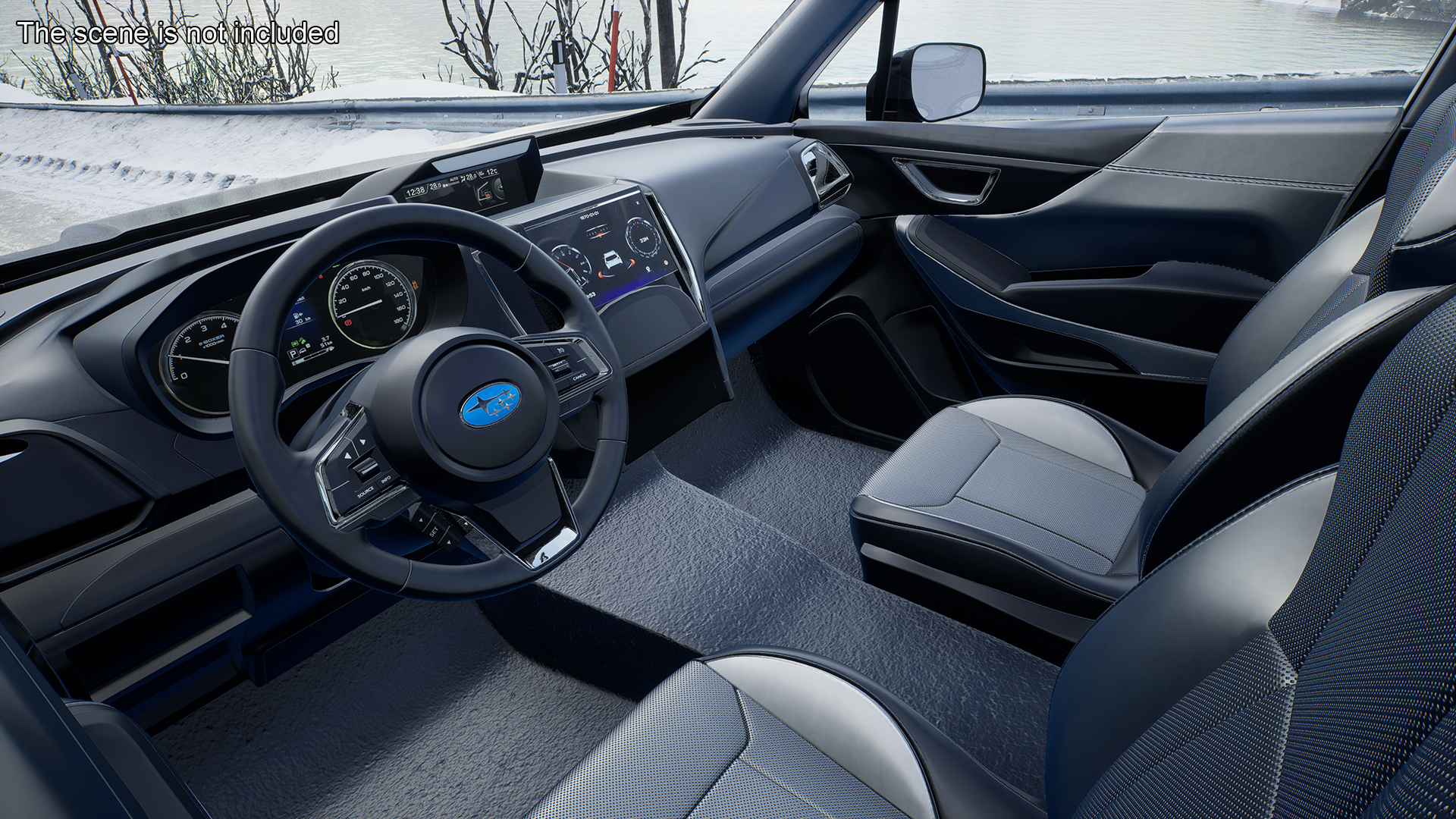 Black Subaru Forester 2022 Simple Interior 3D