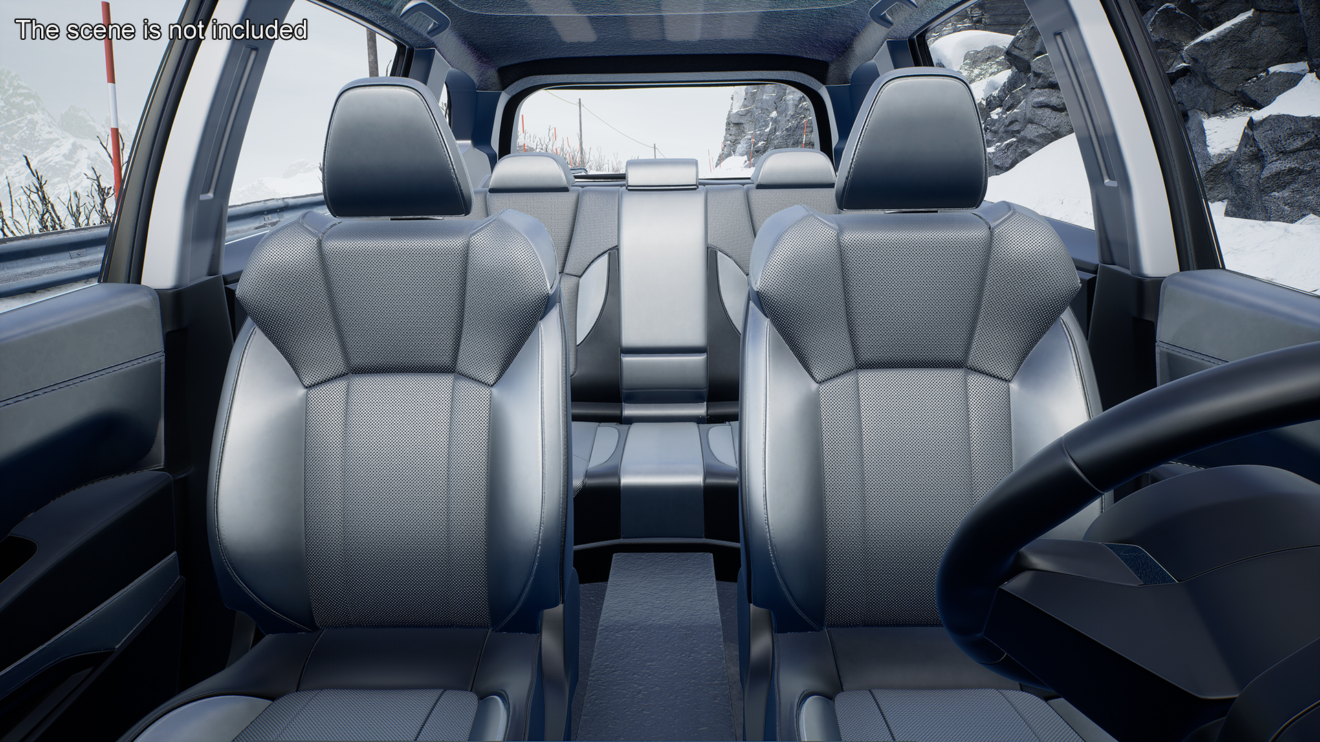 Black Subaru Forester 2022 Simple Interior 3D