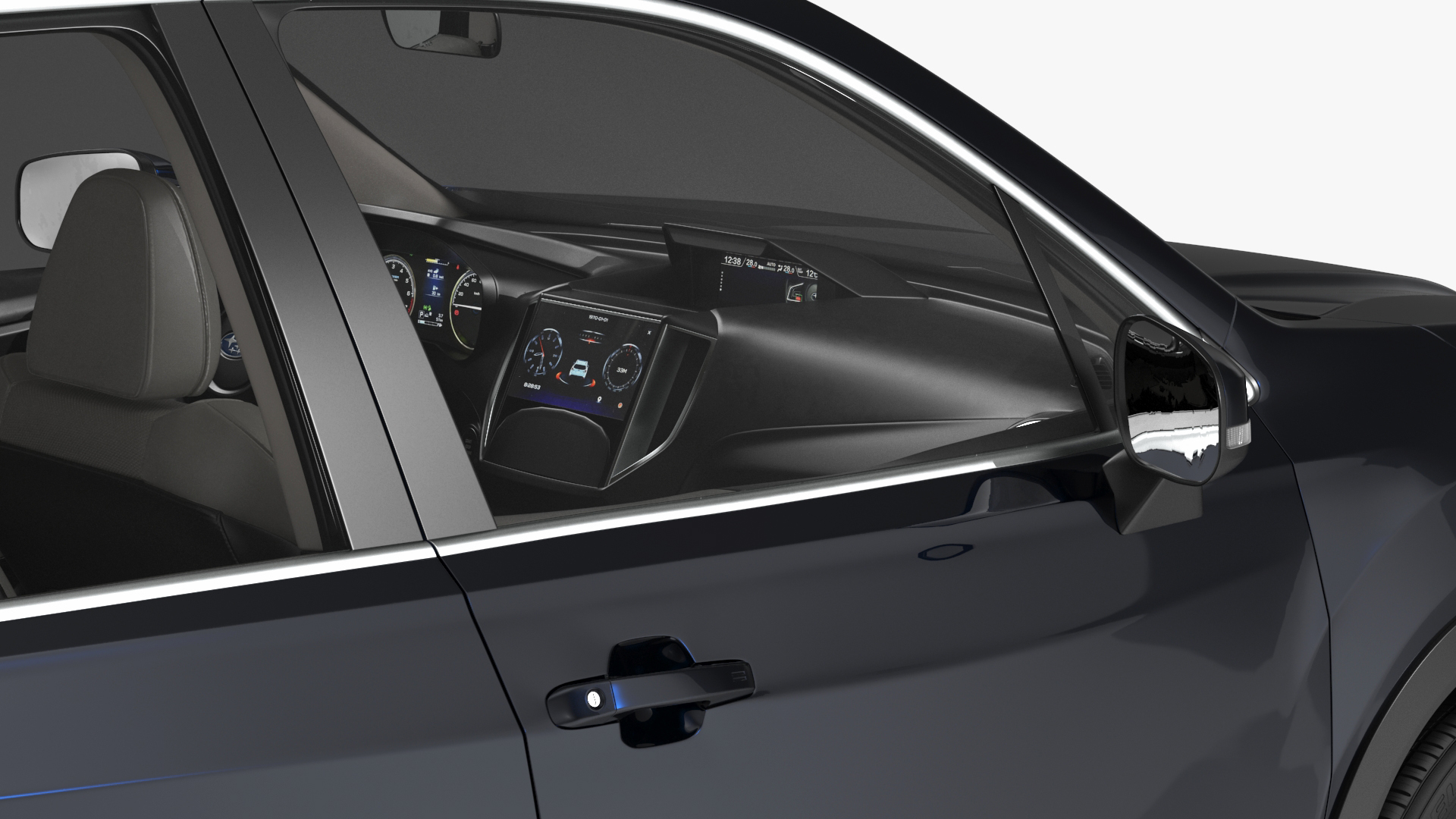 Black Subaru Forester 2022 Simple Interior 3D