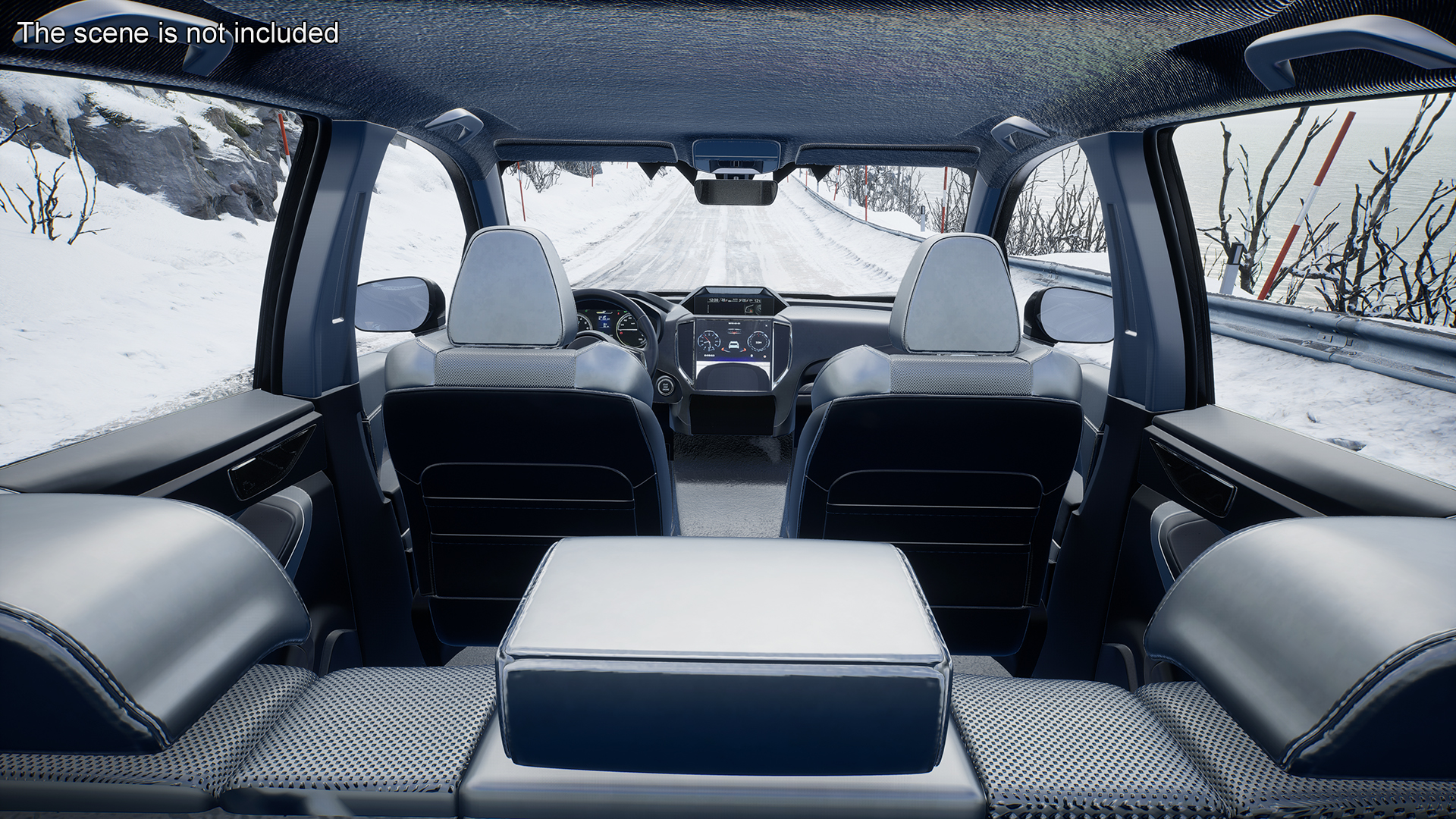 Black Subaru Forester 2022 Simple Interior 3D