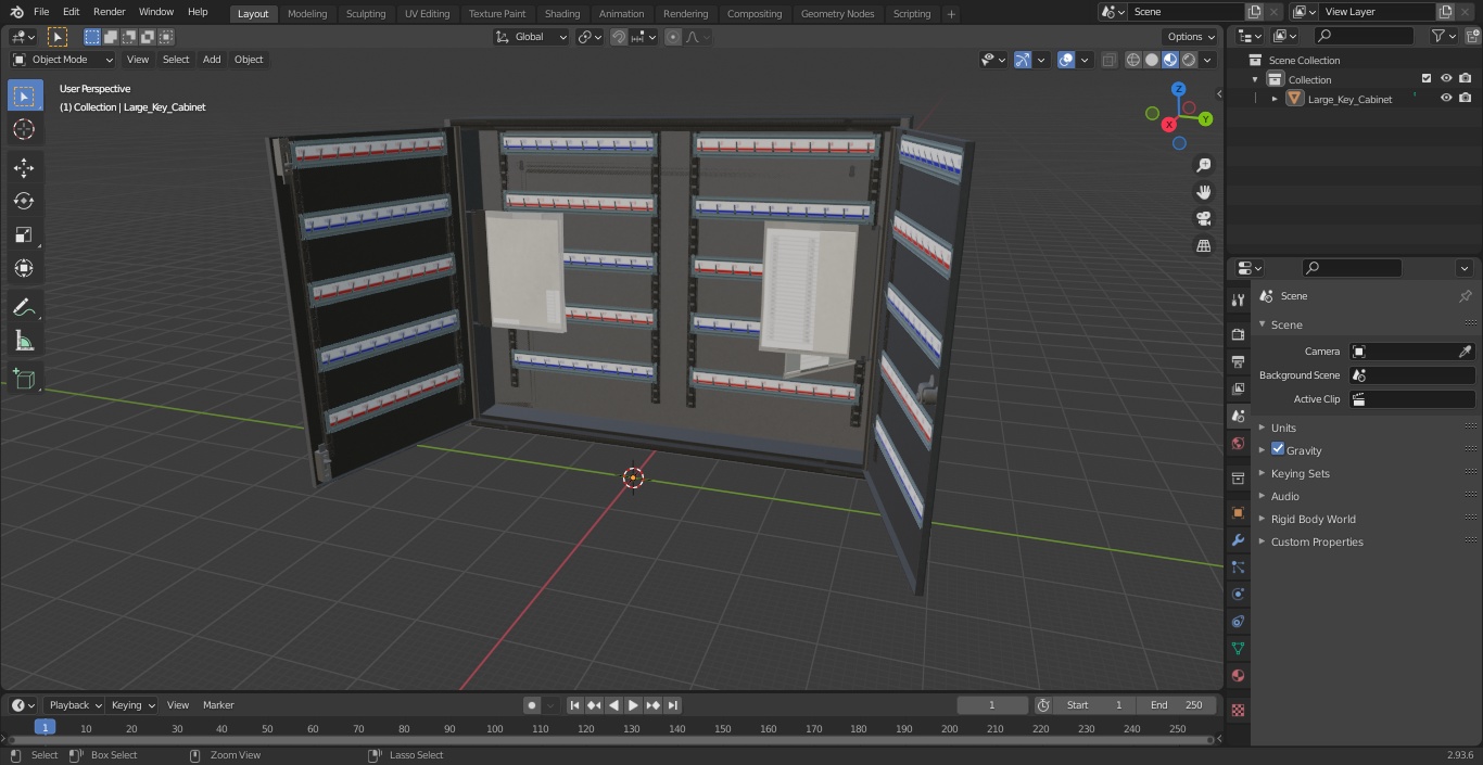 Large Key Cabinet 3D