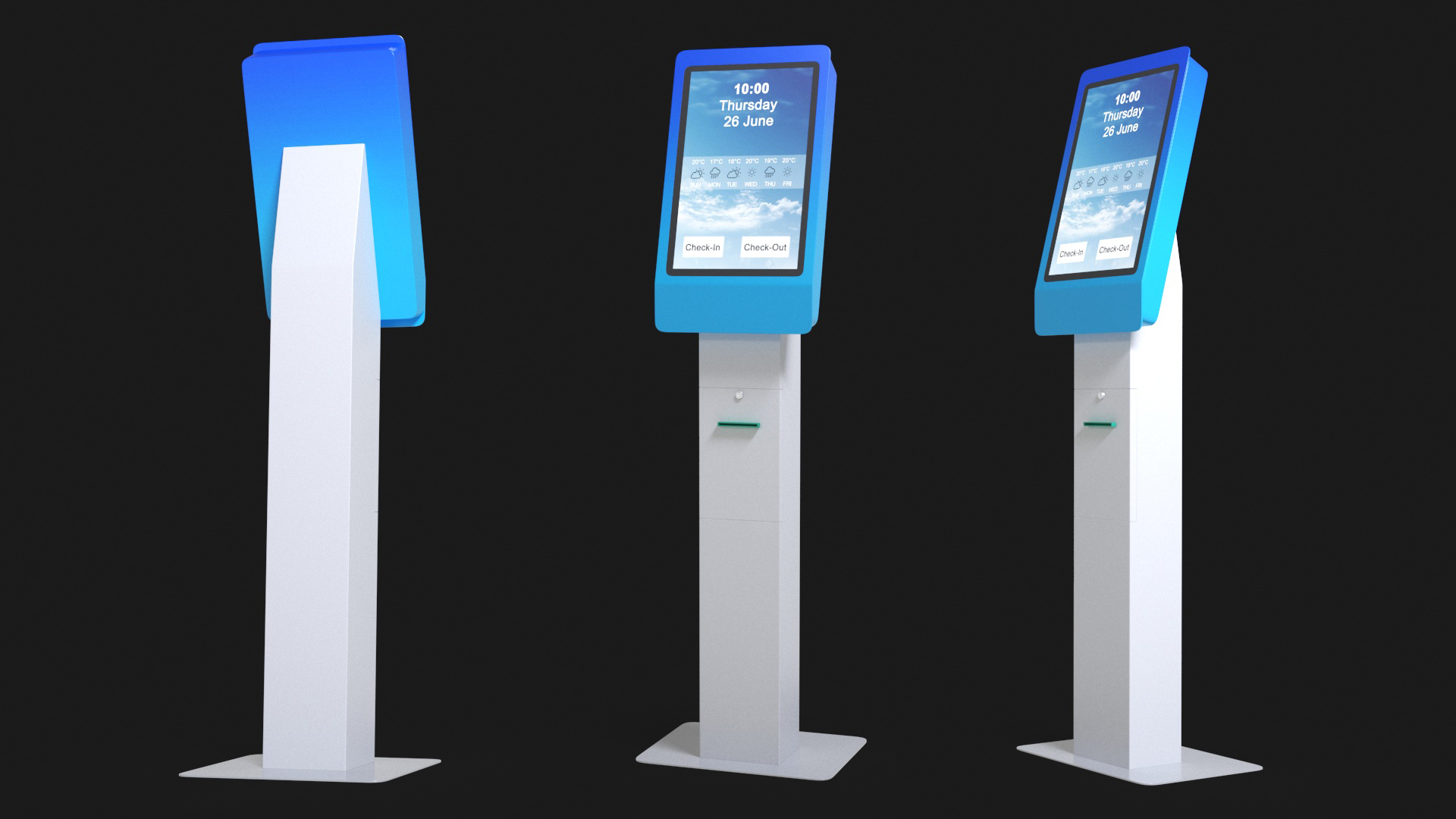 Hotel Kiosk 2 White 3D model