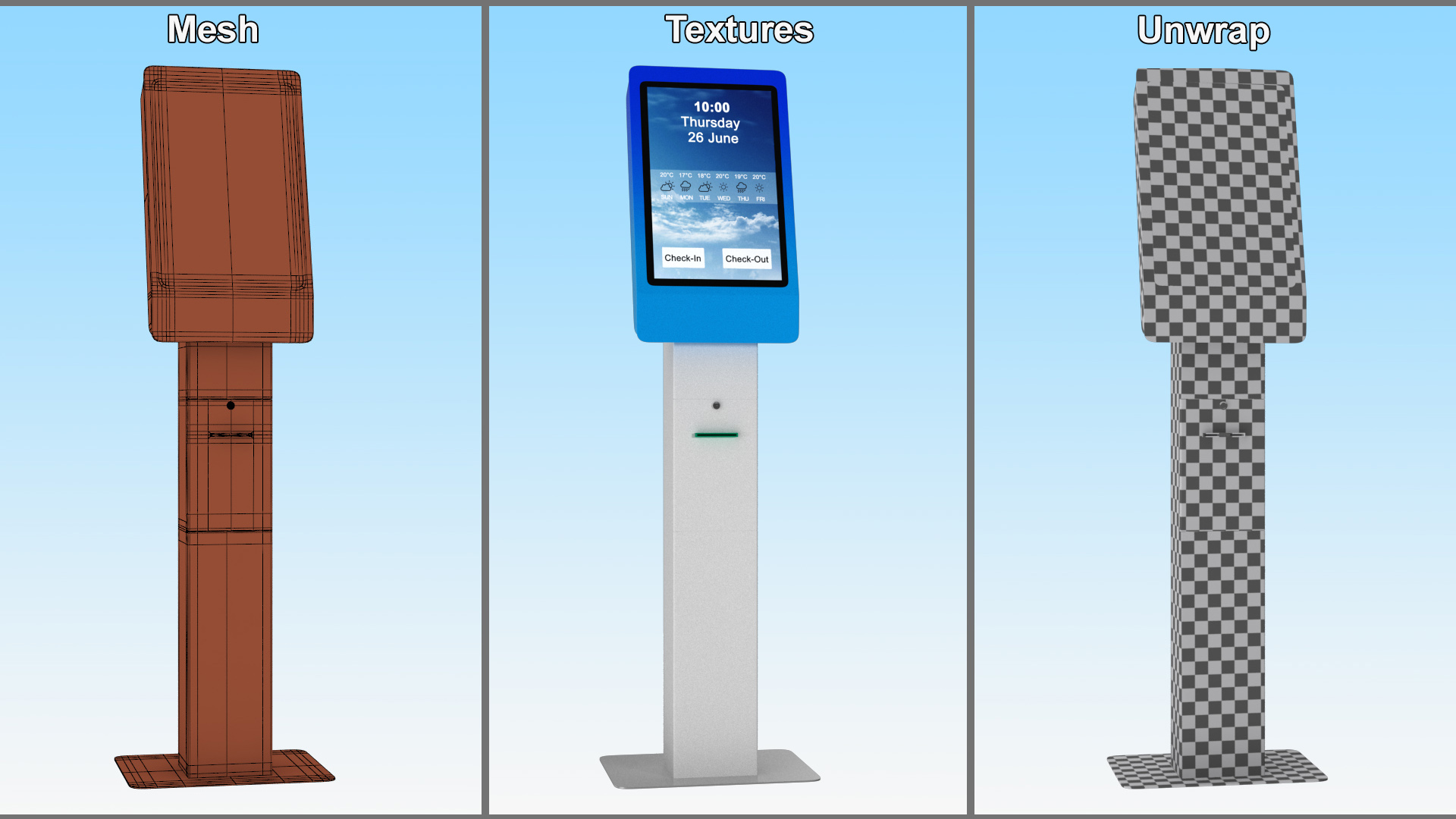 Hotel Kiosk 2 White 3D model