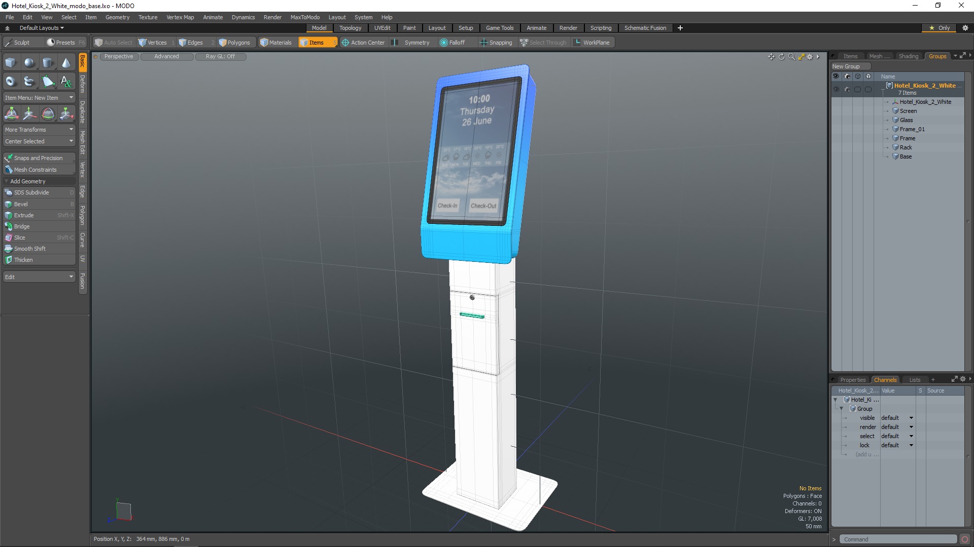 Hotel Kiosk 2 White 3D model