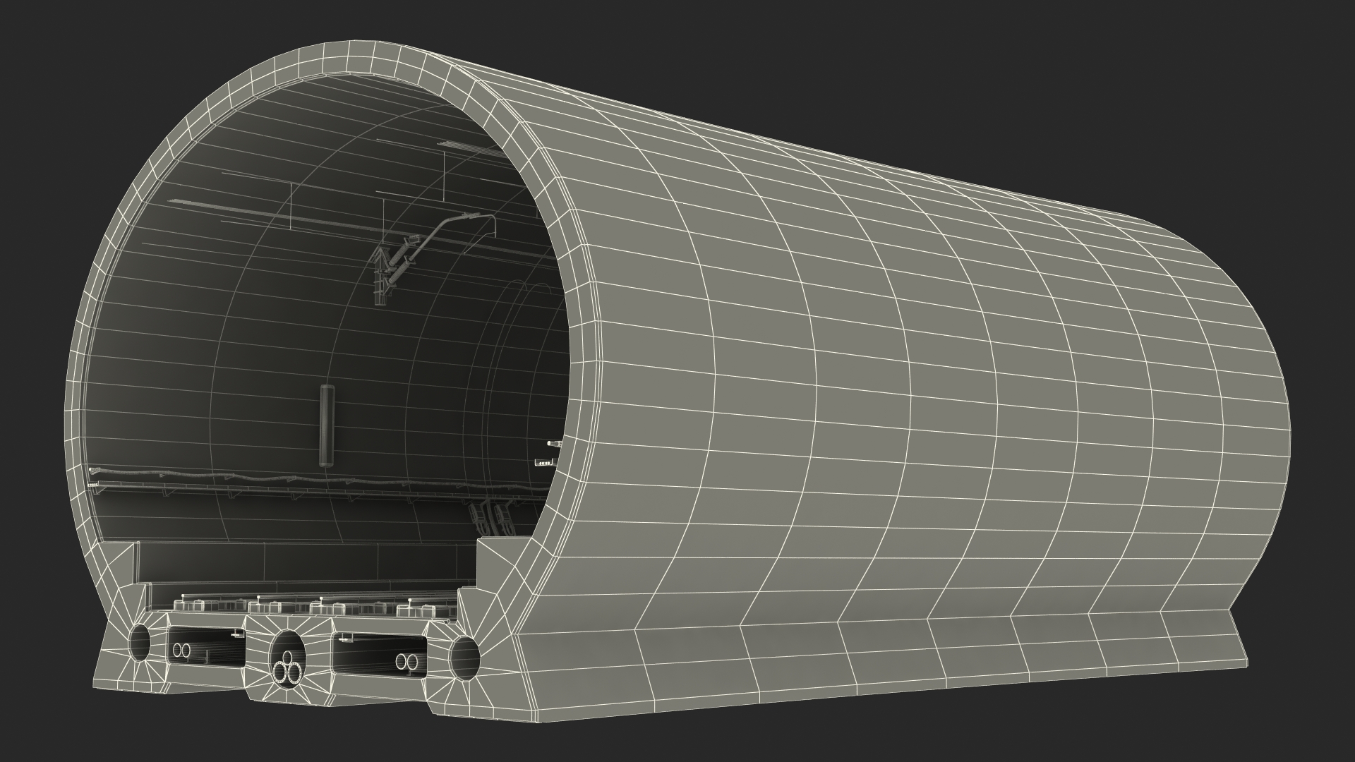 3D Railway Subway Cross Section Bend model