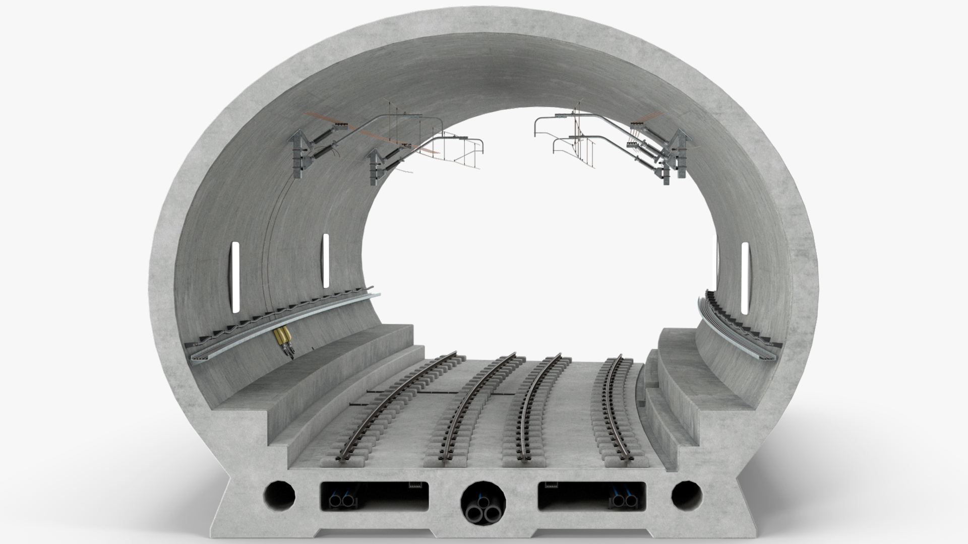 3D Railway Subway Cross Section Bend model