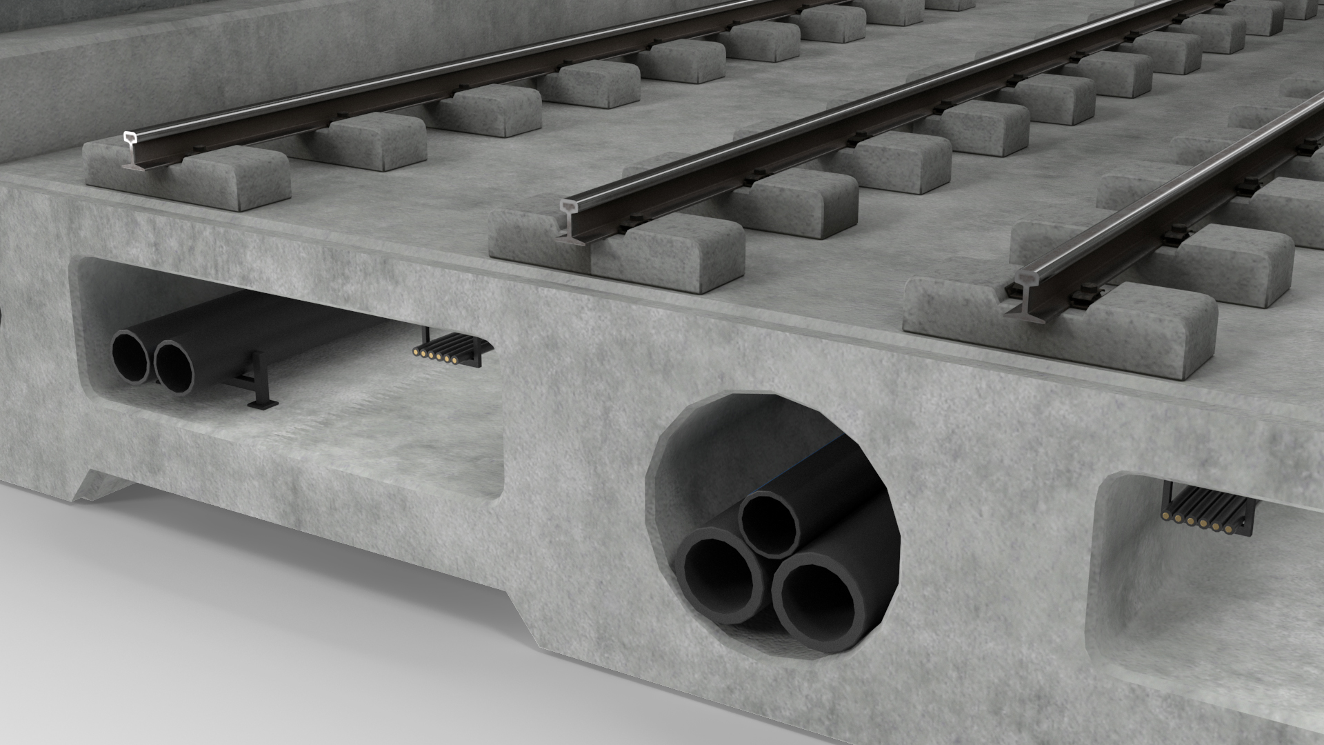 3D Railway Subway Cross Section Bend model