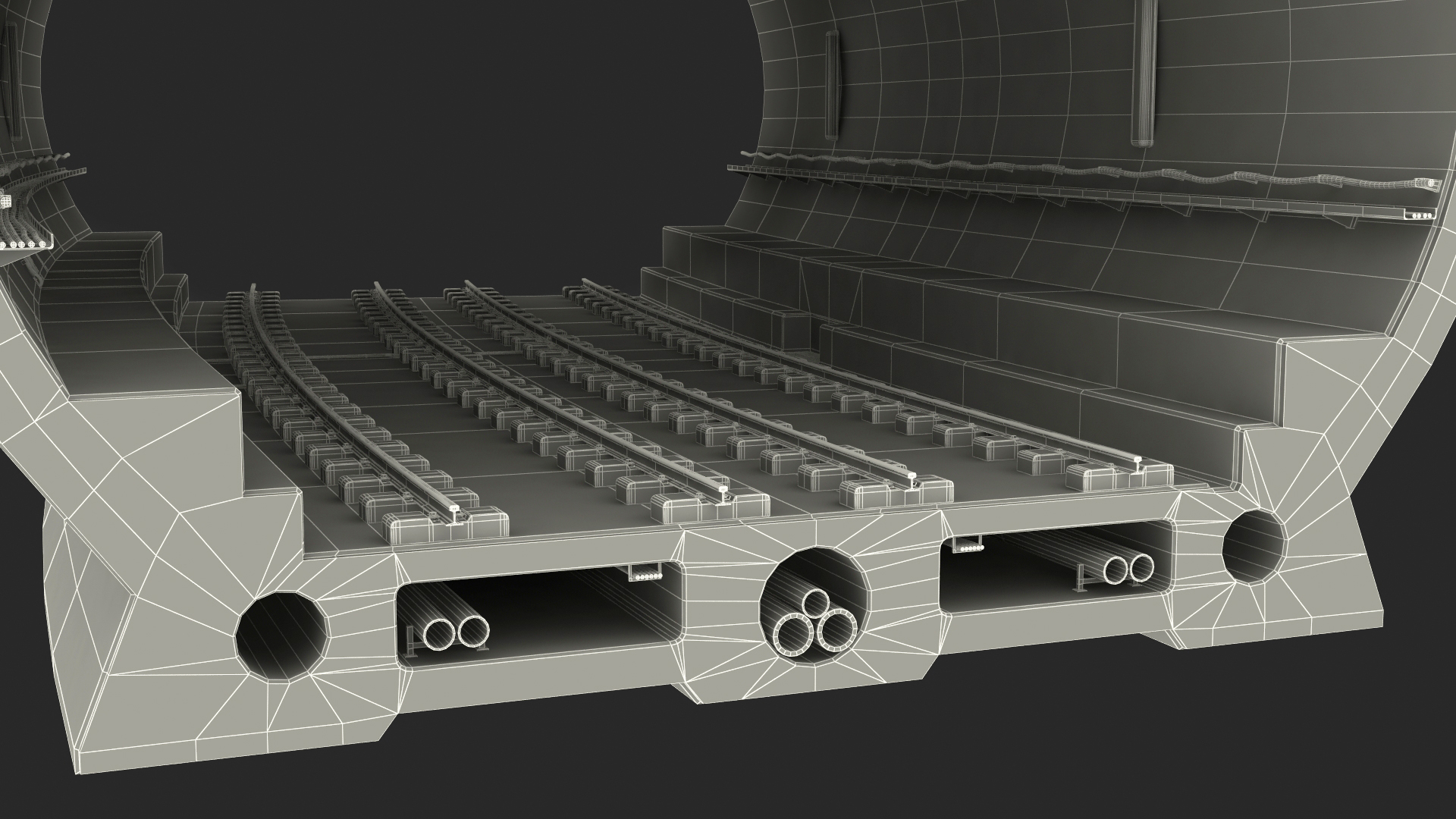 3D Railway Subway Cross Section Bend model