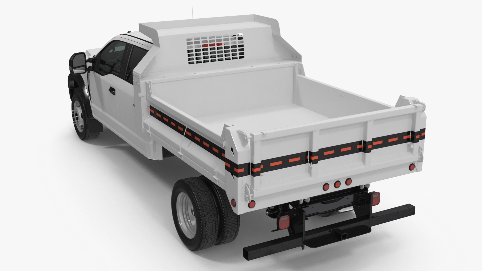 3D White Pickup Dump Truck model