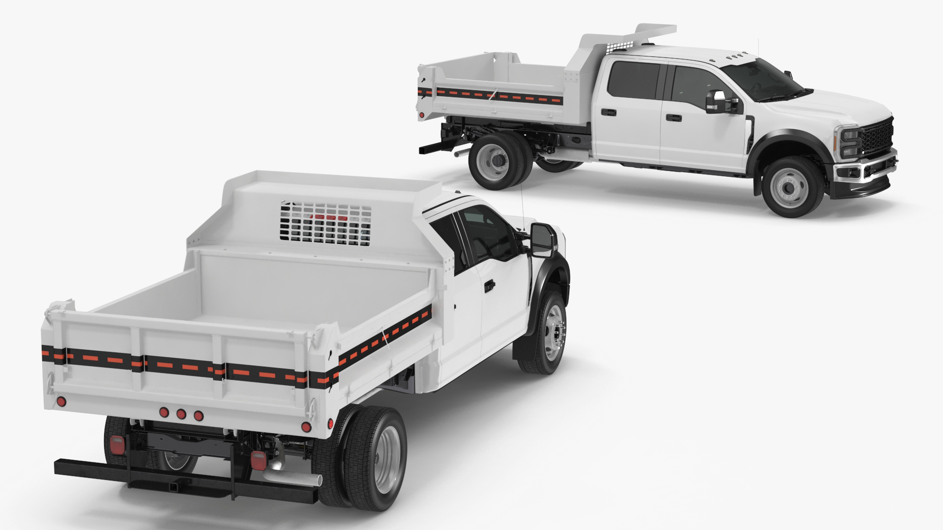 3D White Pickup Dump Truck model