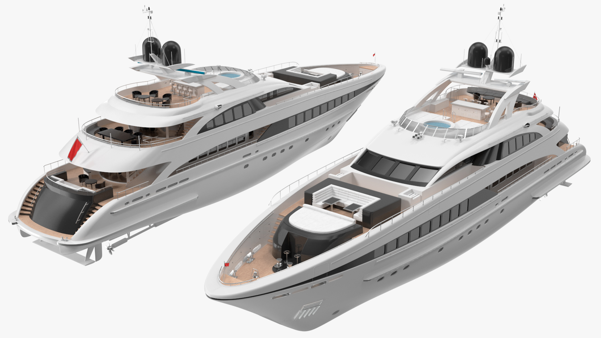 3D Luxury Motor Mega Yacht model