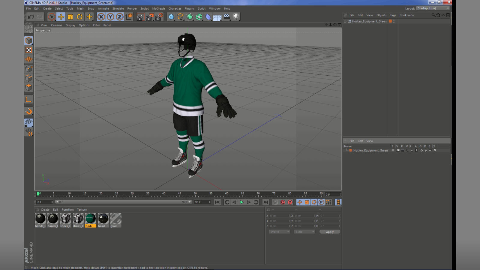 Hockey Equipment Green 3D