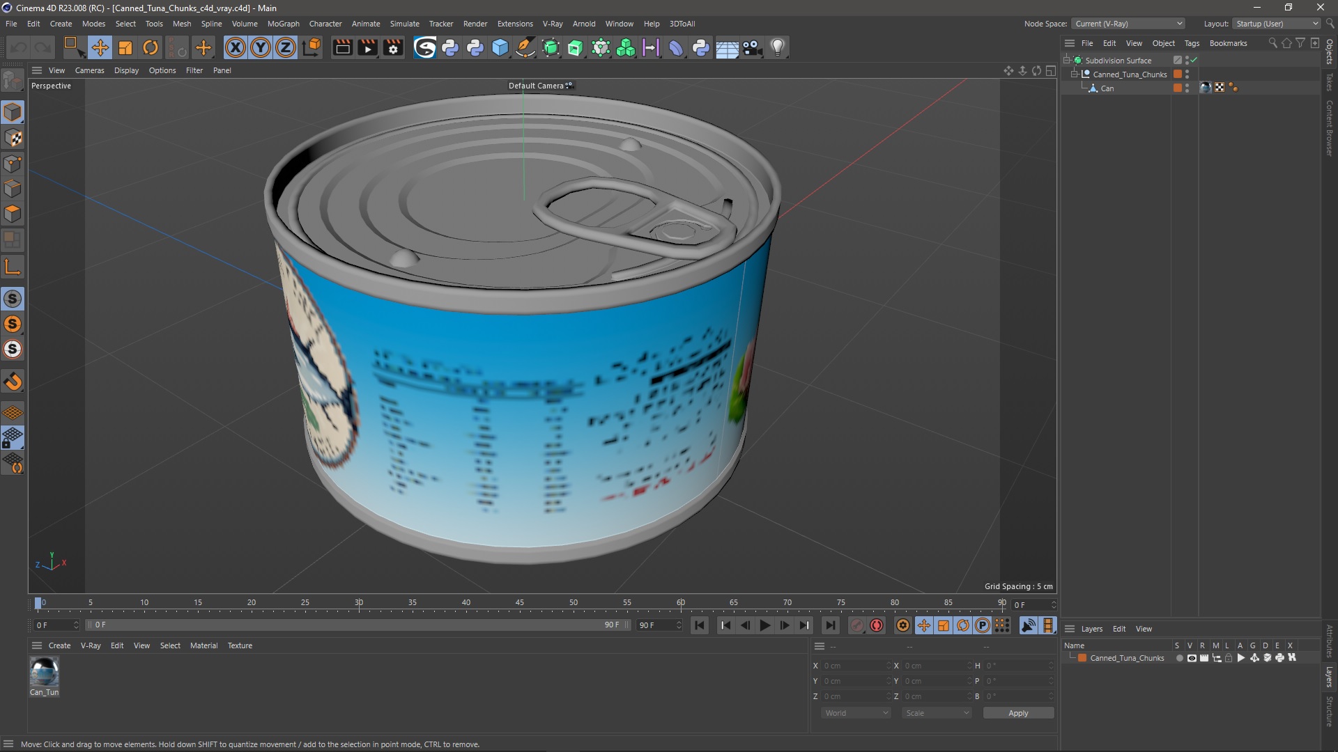 3D Canned Tuna Chunks model