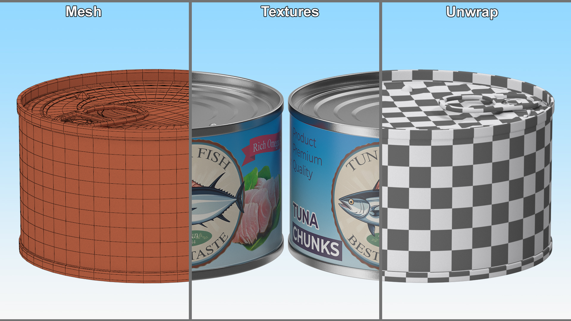 3D Canned Tuna Chunks model