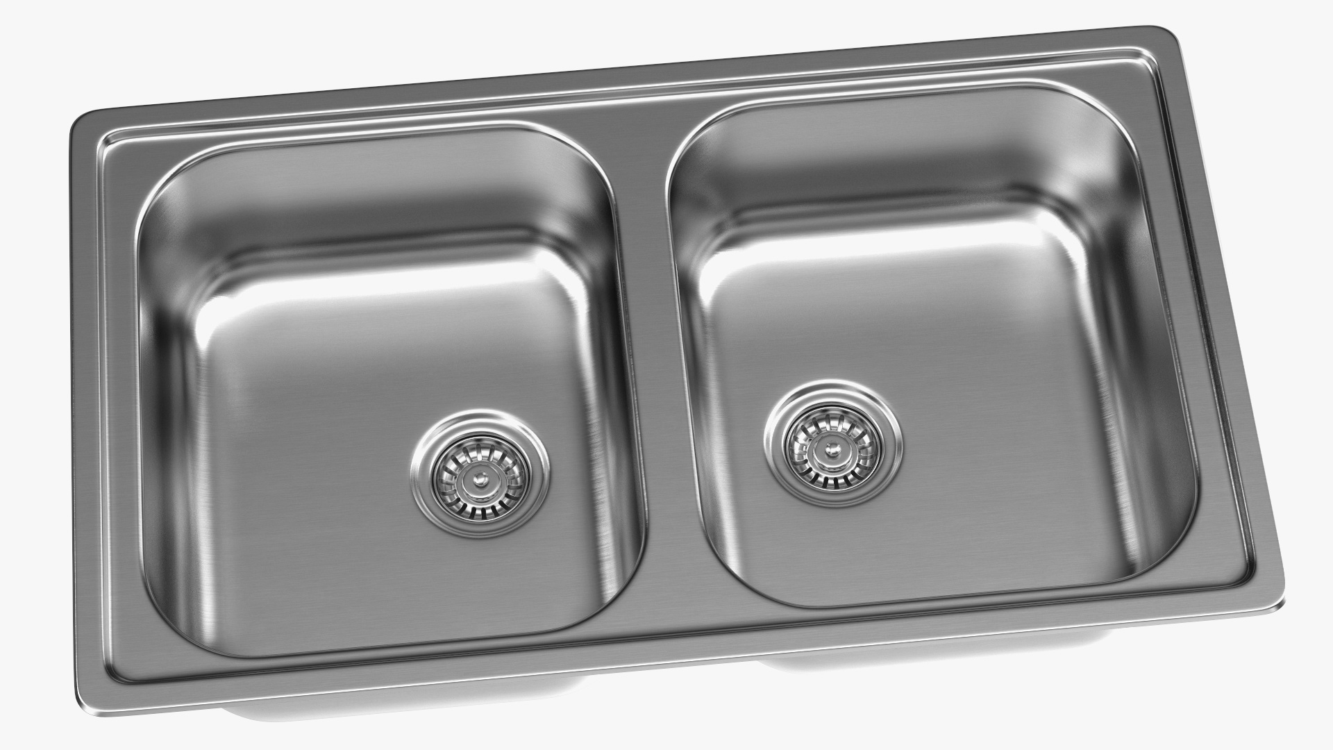 3D model Double Bowl Integrated Kitchen Sink