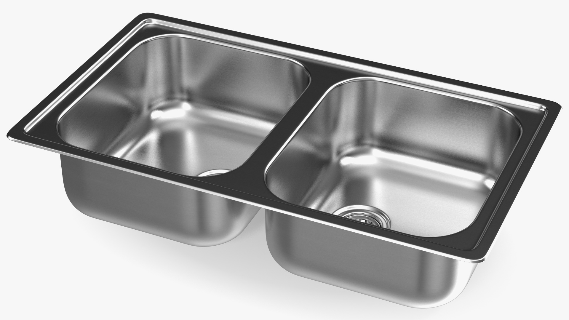 3D model Double Bowl Integrated Kitchen Sink