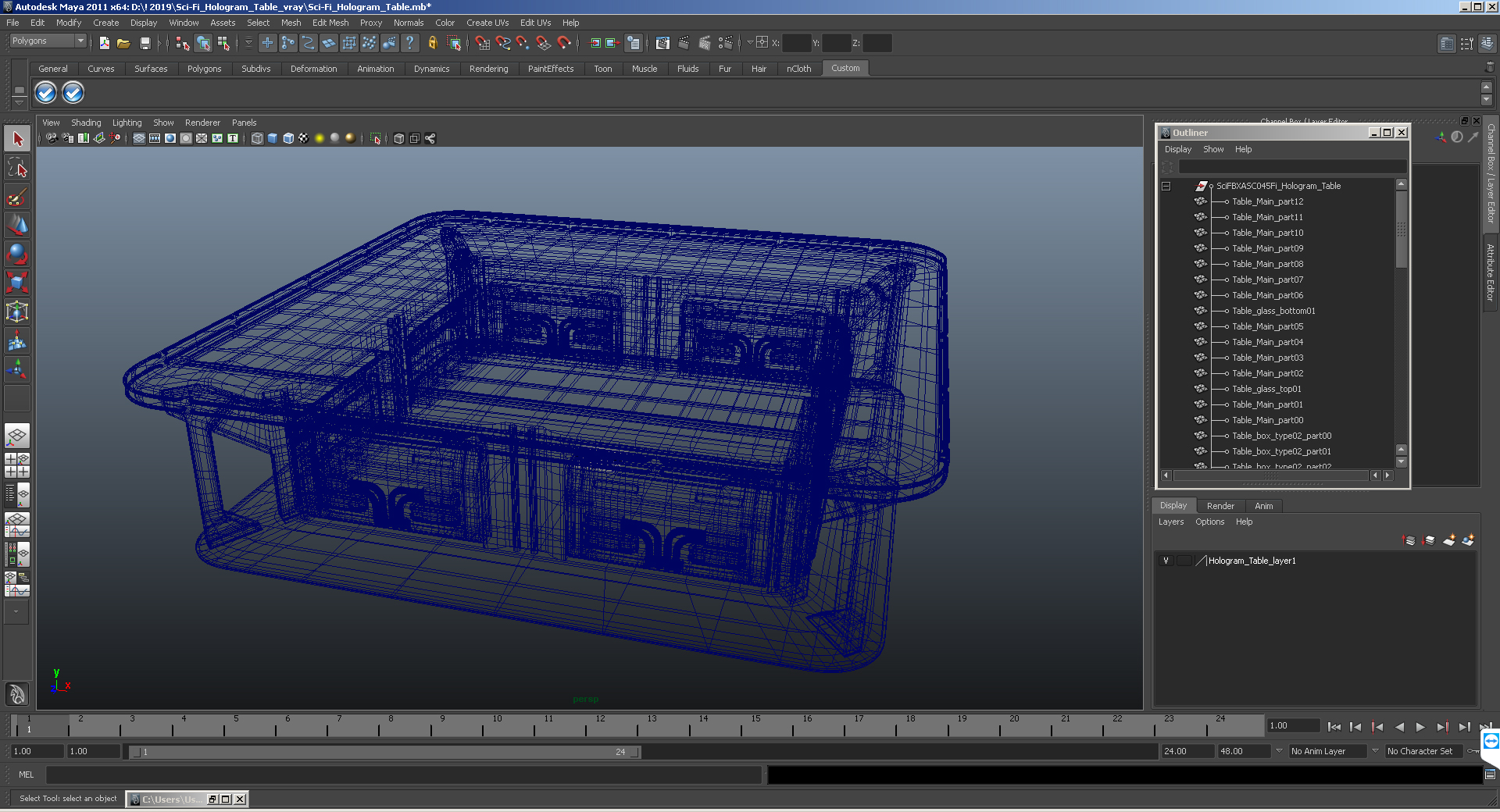 3D Sci-Fi Hologram Table