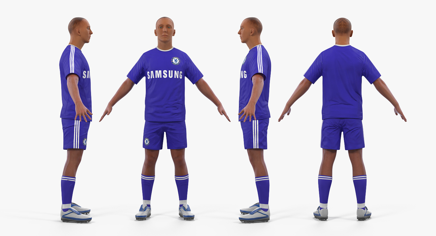 3D Soccer or Football Player Chelsea model