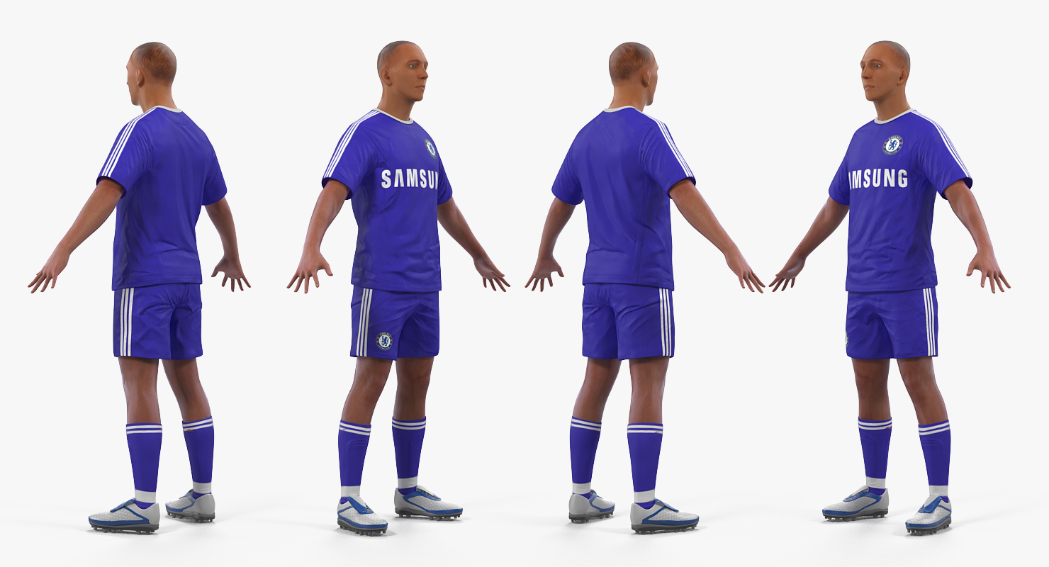 3D Soccer or Football Player Chelsea model