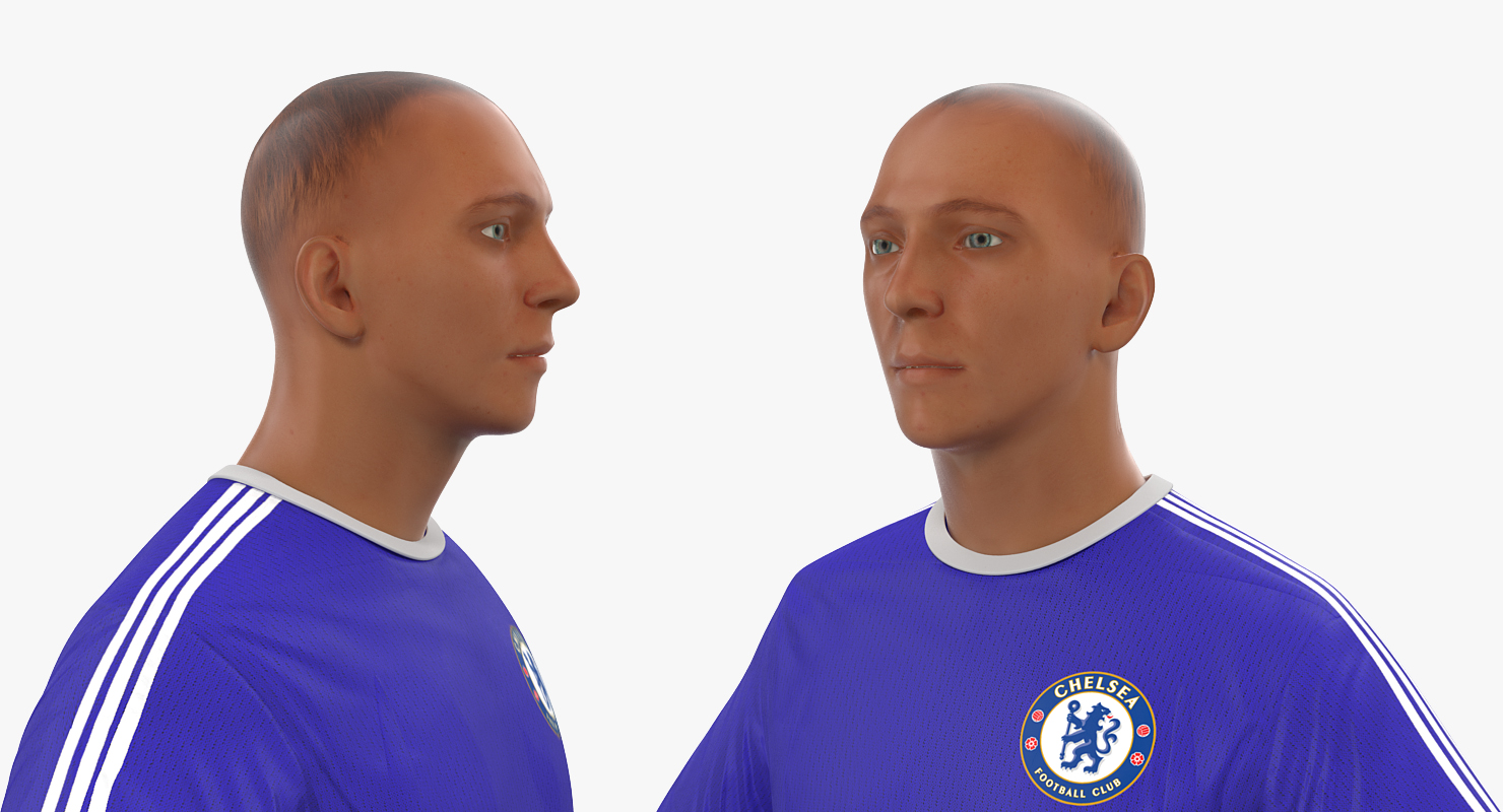 3D Soccer or Football Player Chelsea model