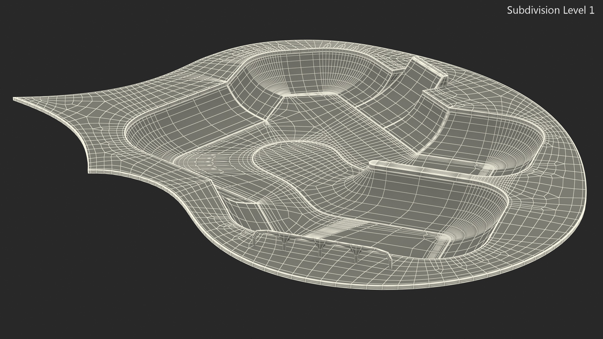 3D Skatepark Concrete Pool model