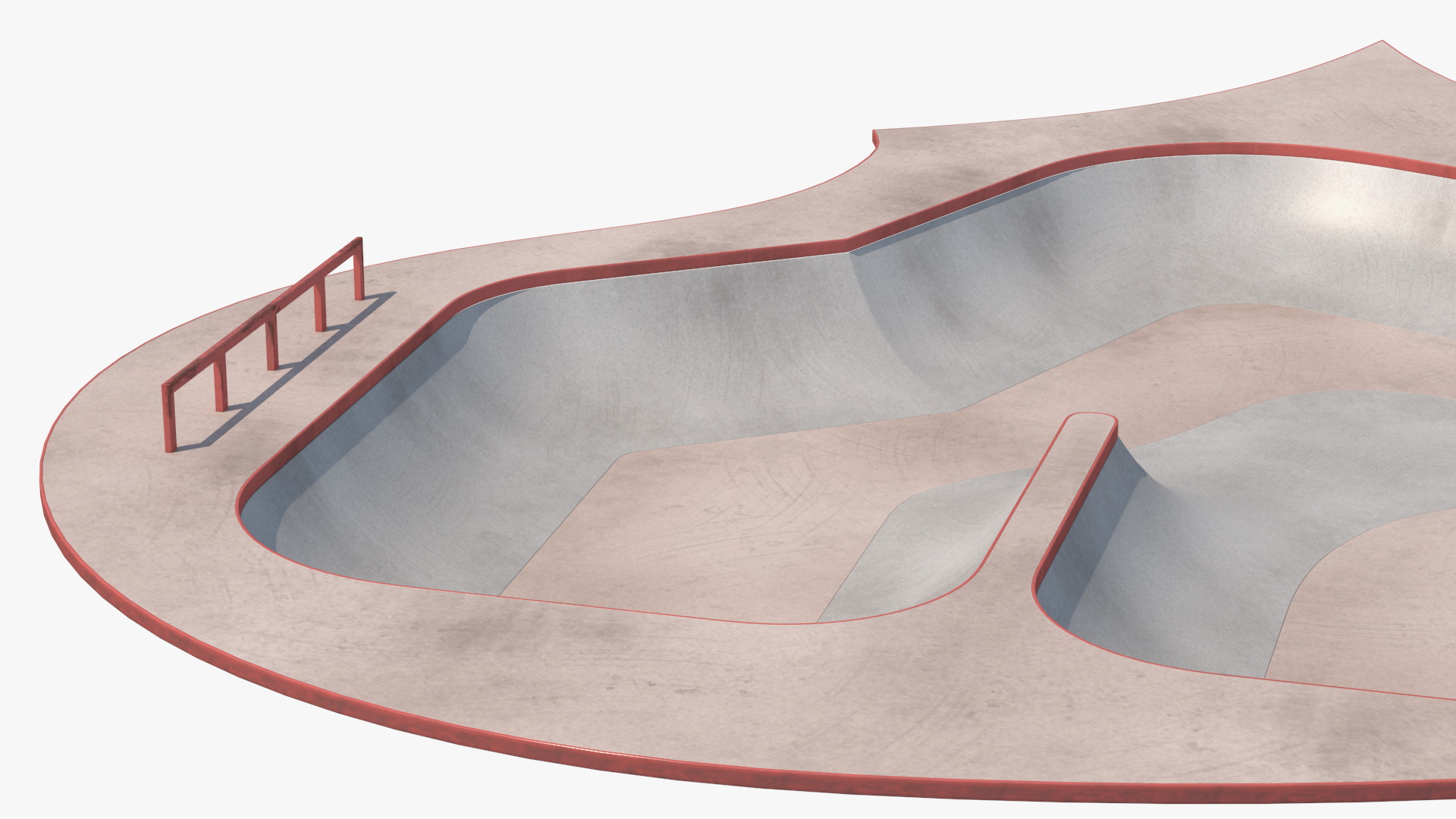 3D Skatepark Concrete Pool model