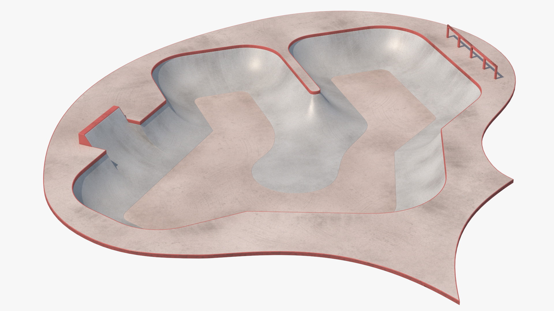 3D Skatepark Concrete Pool model