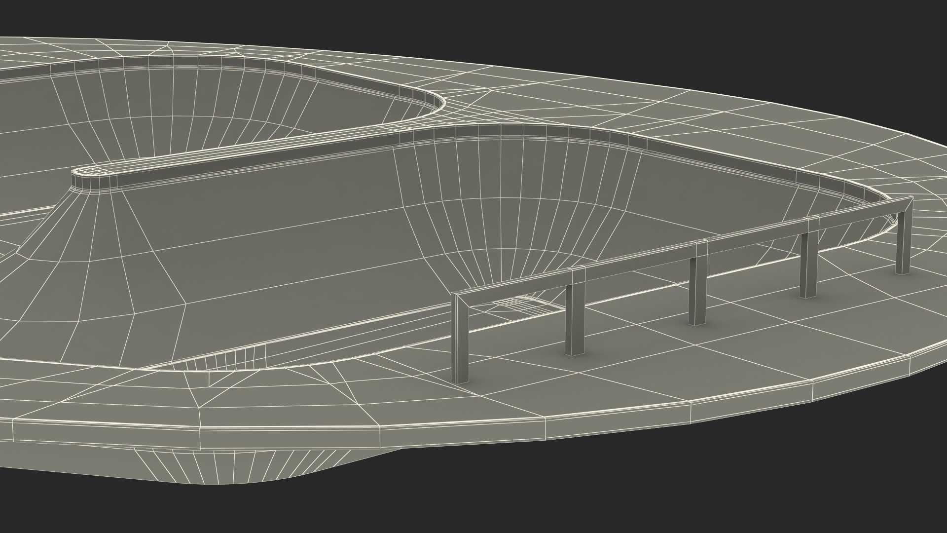 3D Skatepark Concrete Pool model