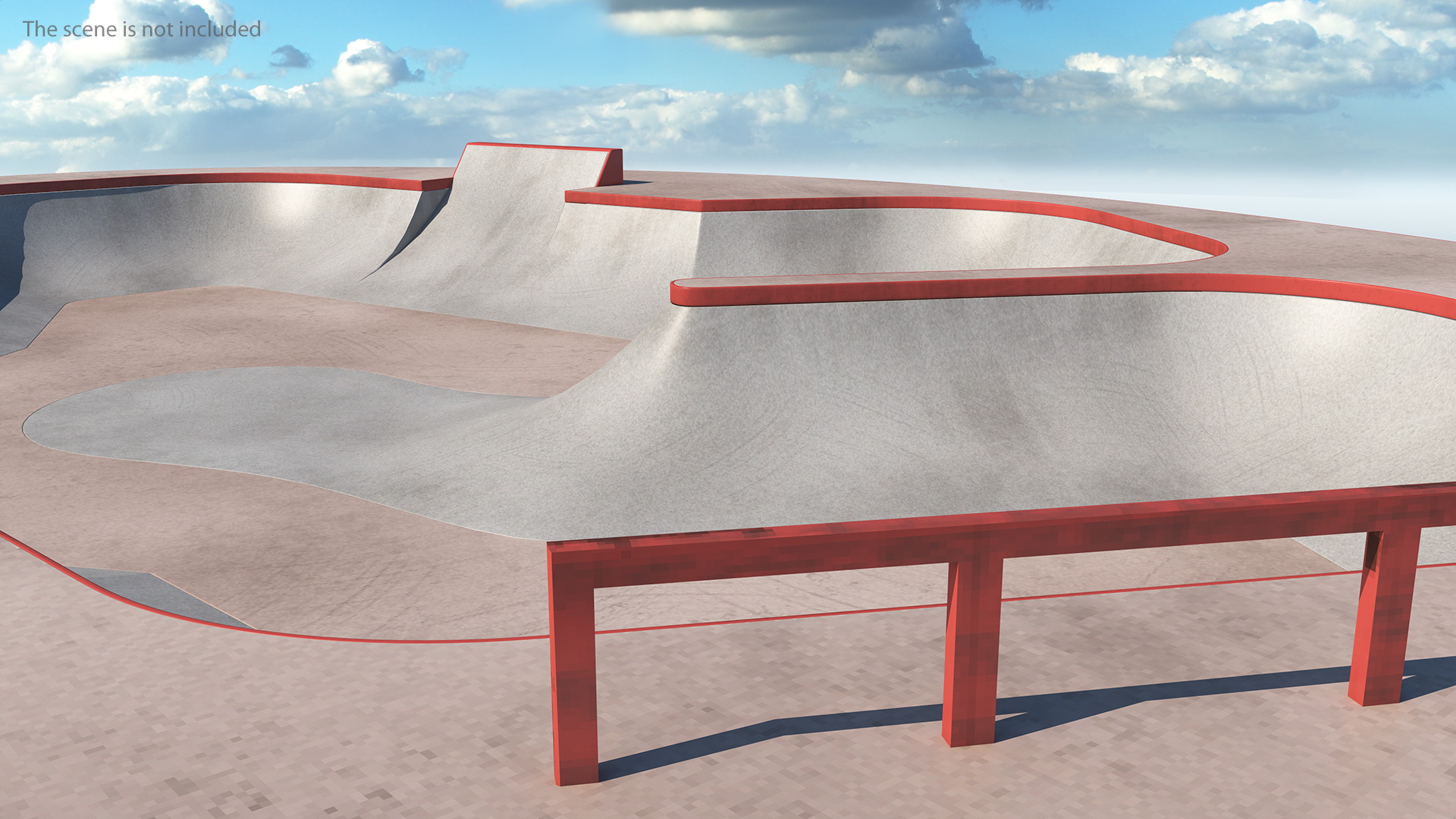 3D Skatepark Concrete Pool model