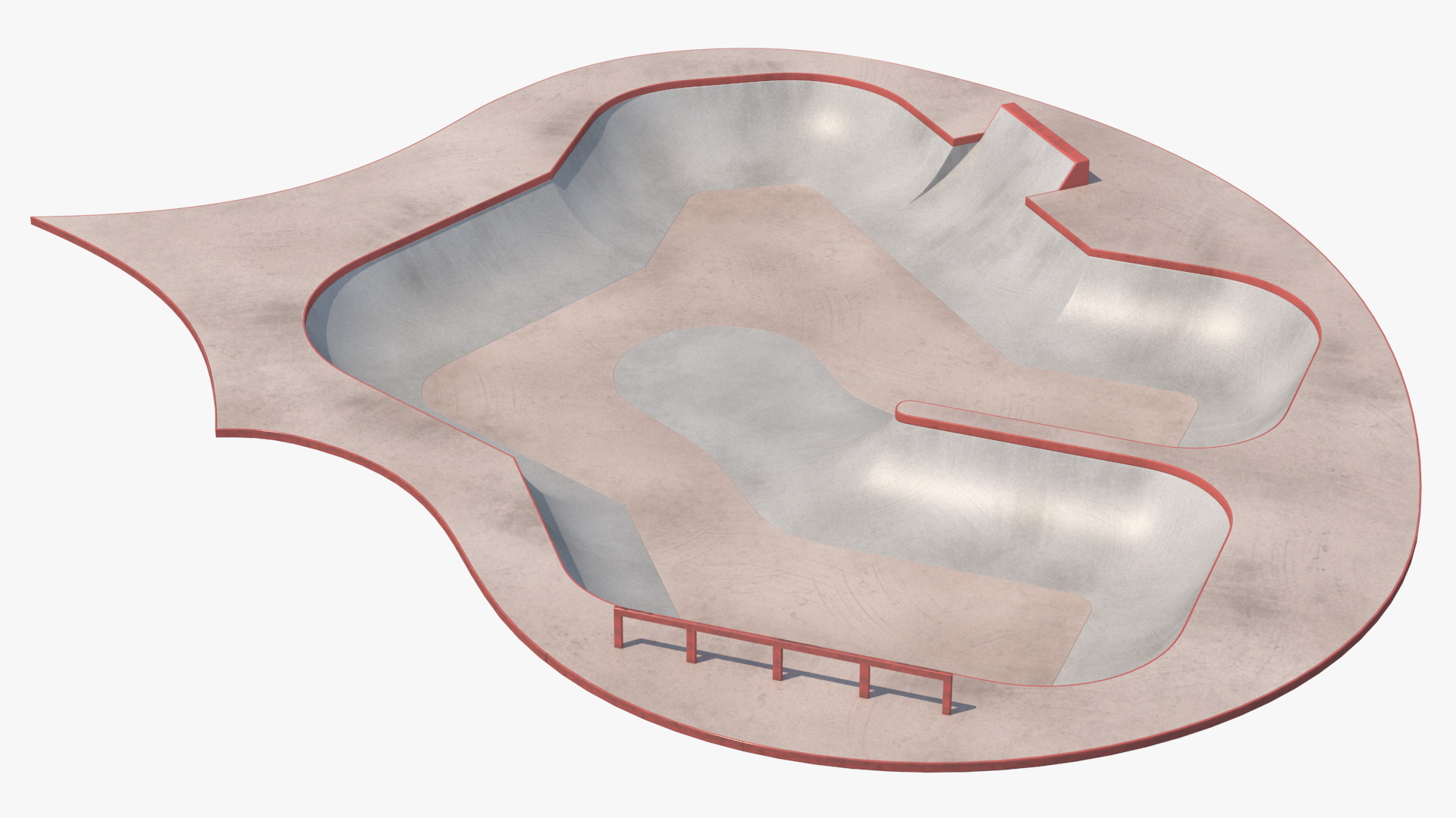 3D Skatepark Concrete Pool model