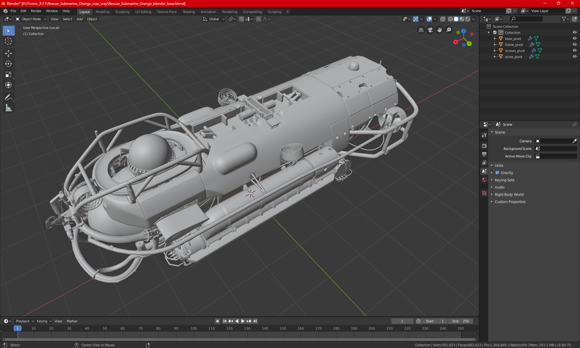 Rescue Submarine White 3D