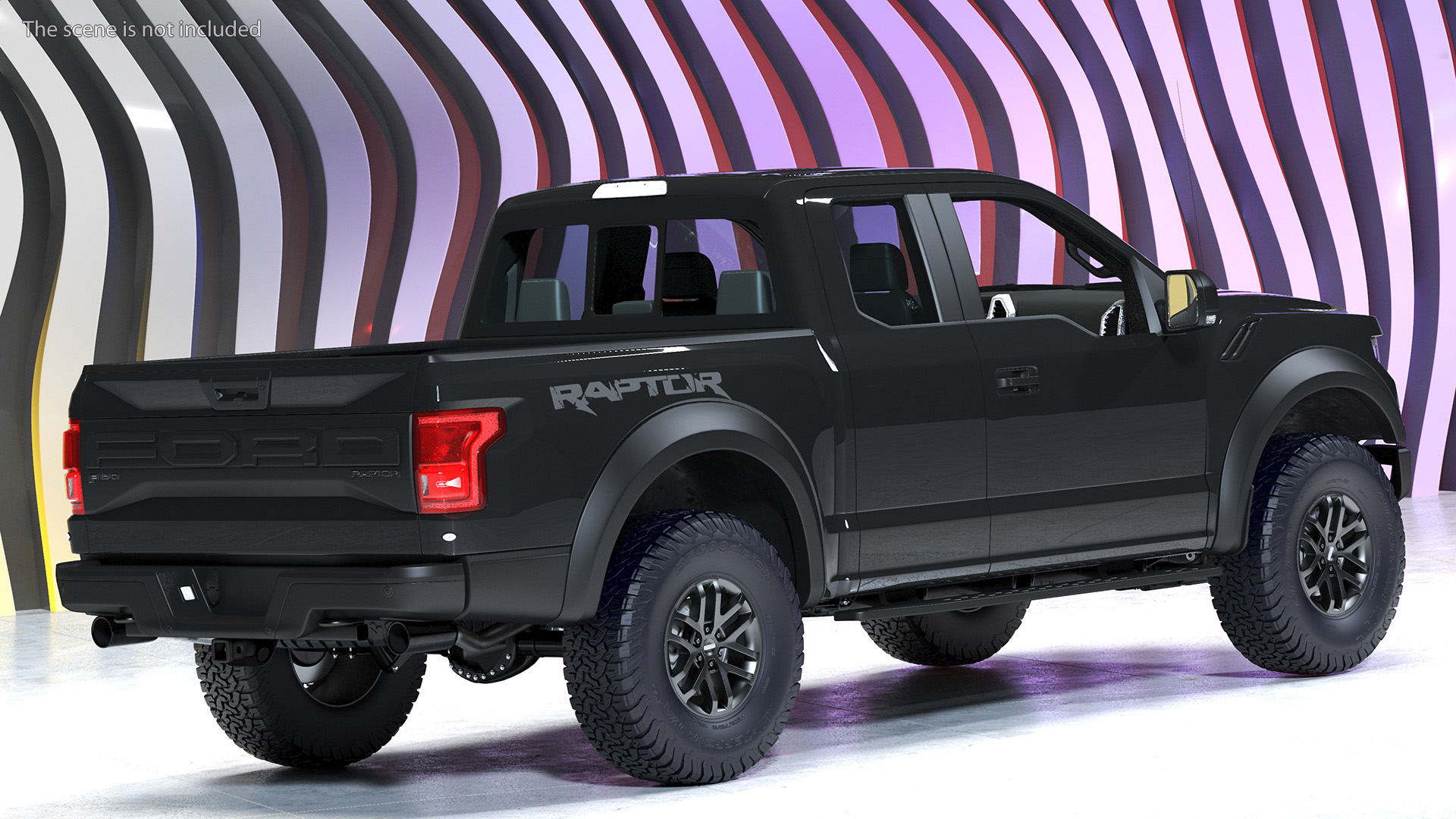 Ford F-150 Raptor 2017 Black Simple Interior 3D model