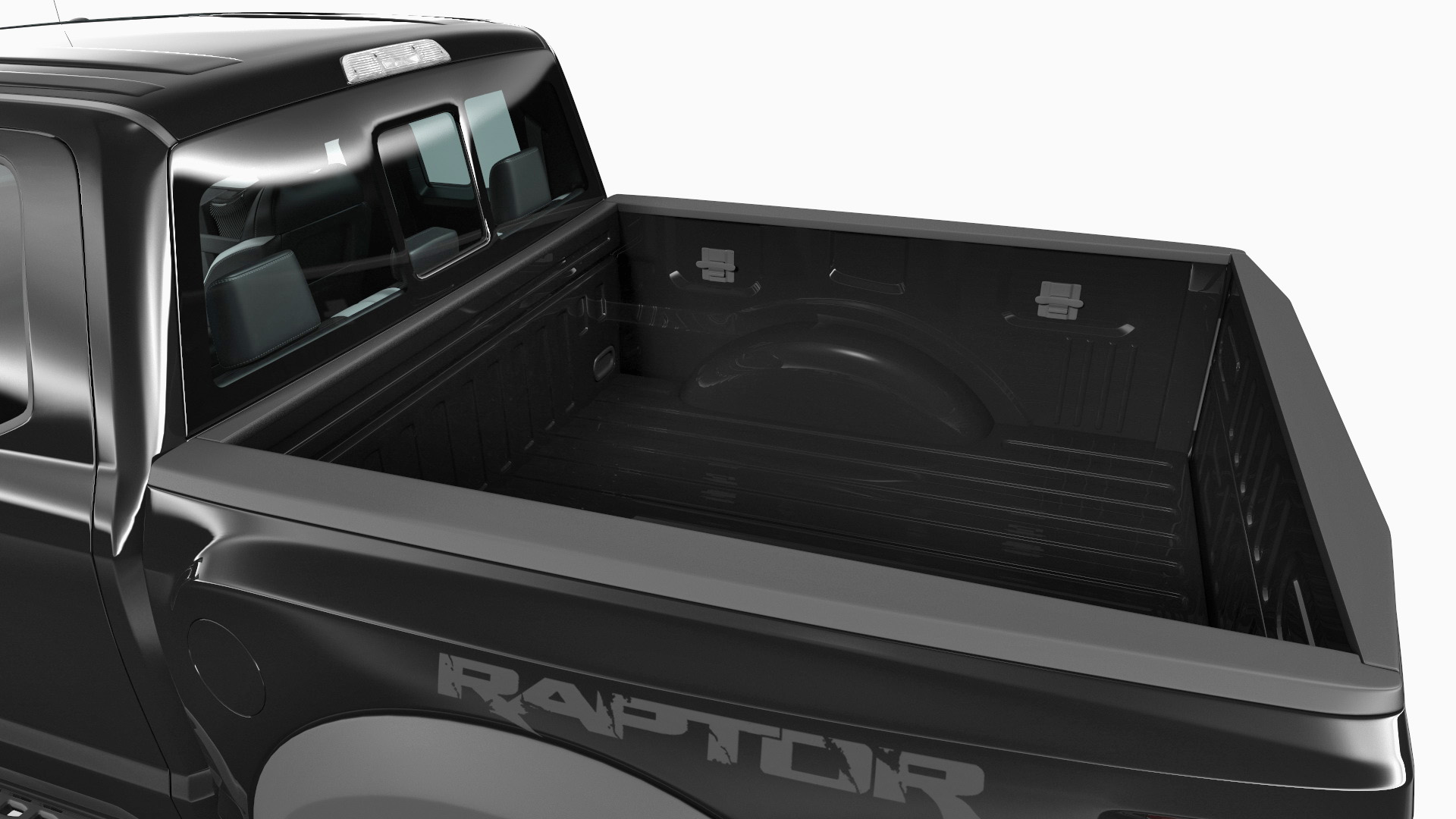 Ford F-150 Raptor 2017 Black Simple Interior 3D model