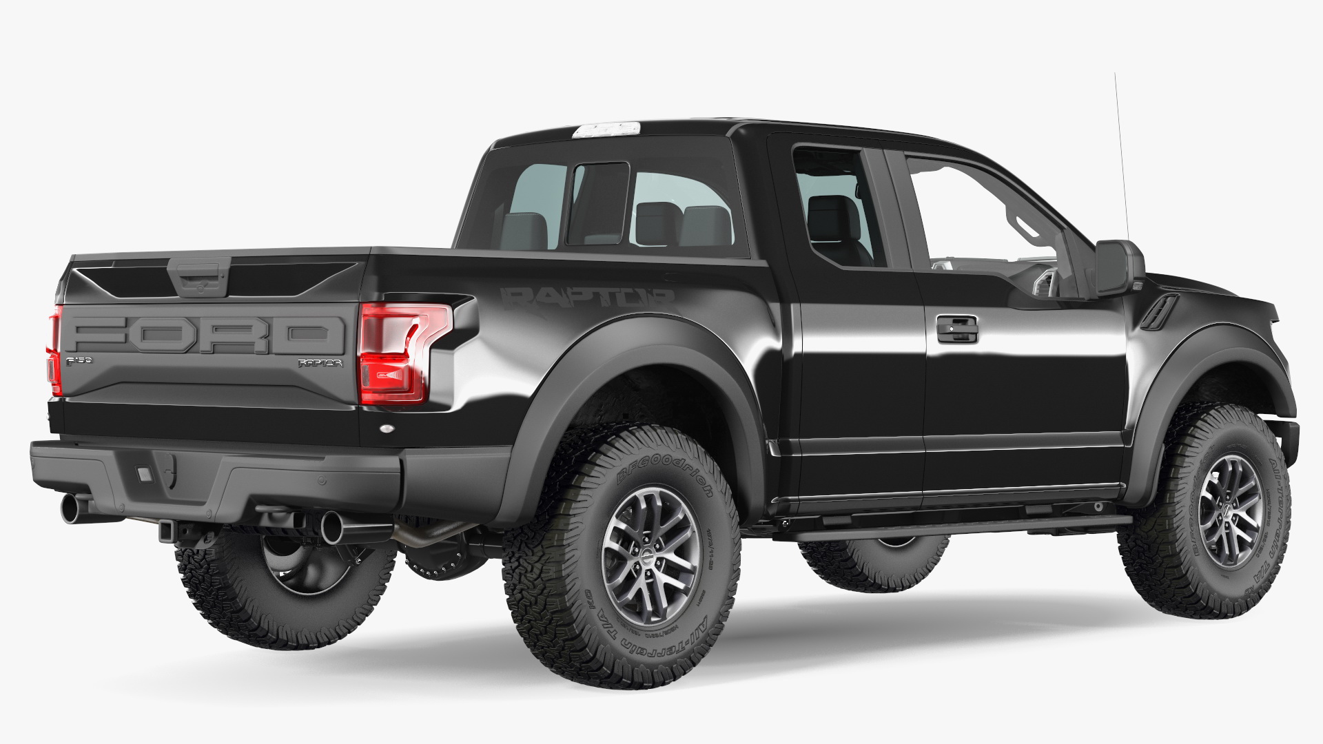 Ford F-150 Raptor 2017 Black Simple Interior 3D model