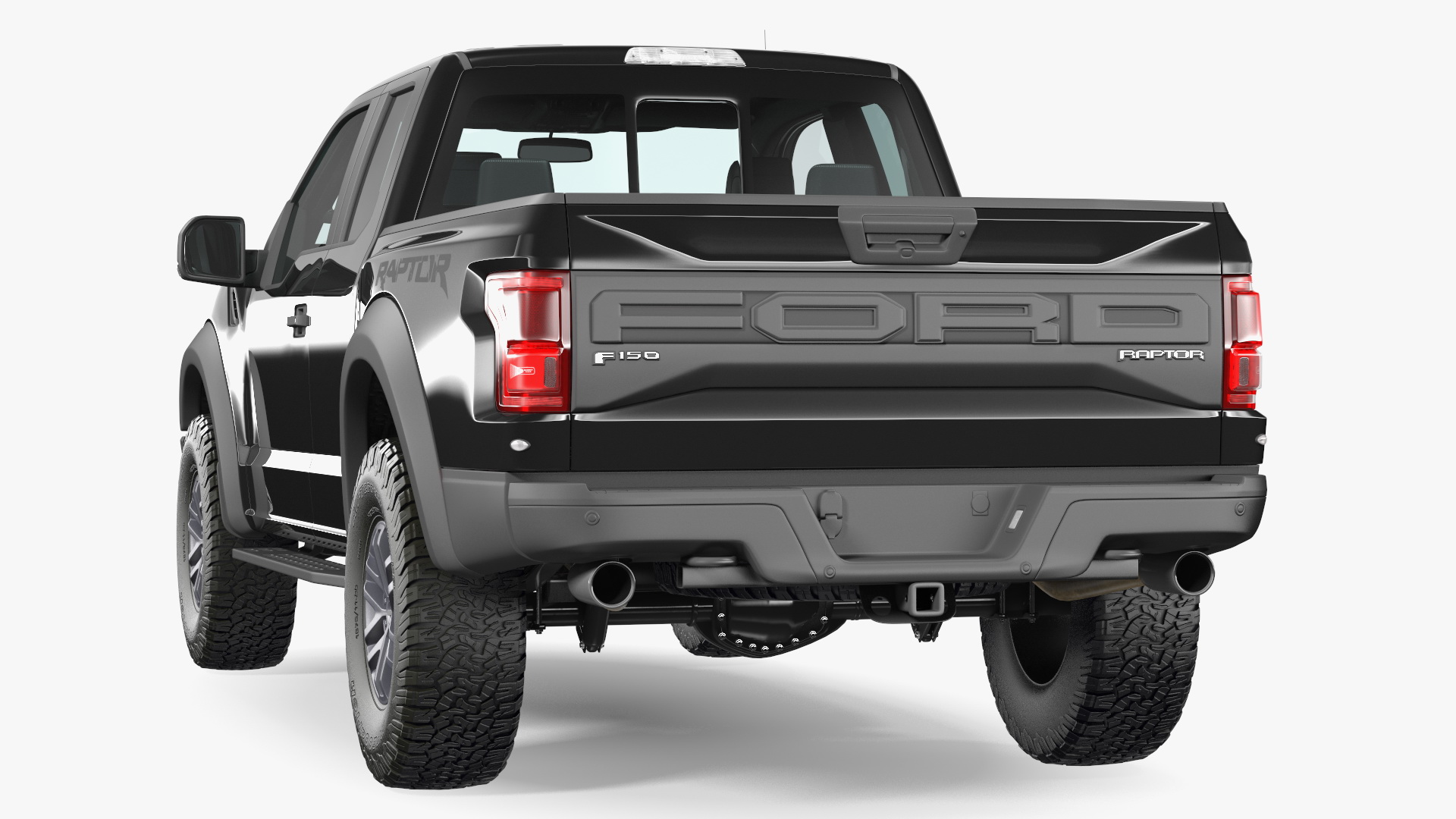 Ford F-150 Raptor 2017 Black Simple Interior 3D model