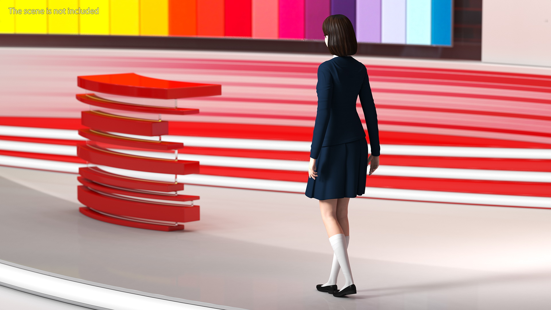 3D model Chinese Schoolgirl Rigged