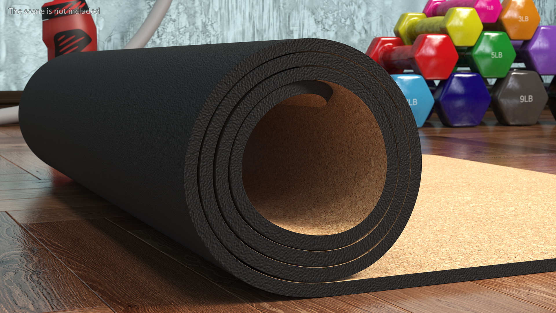 3D model Yoga Mat Rolled Cork