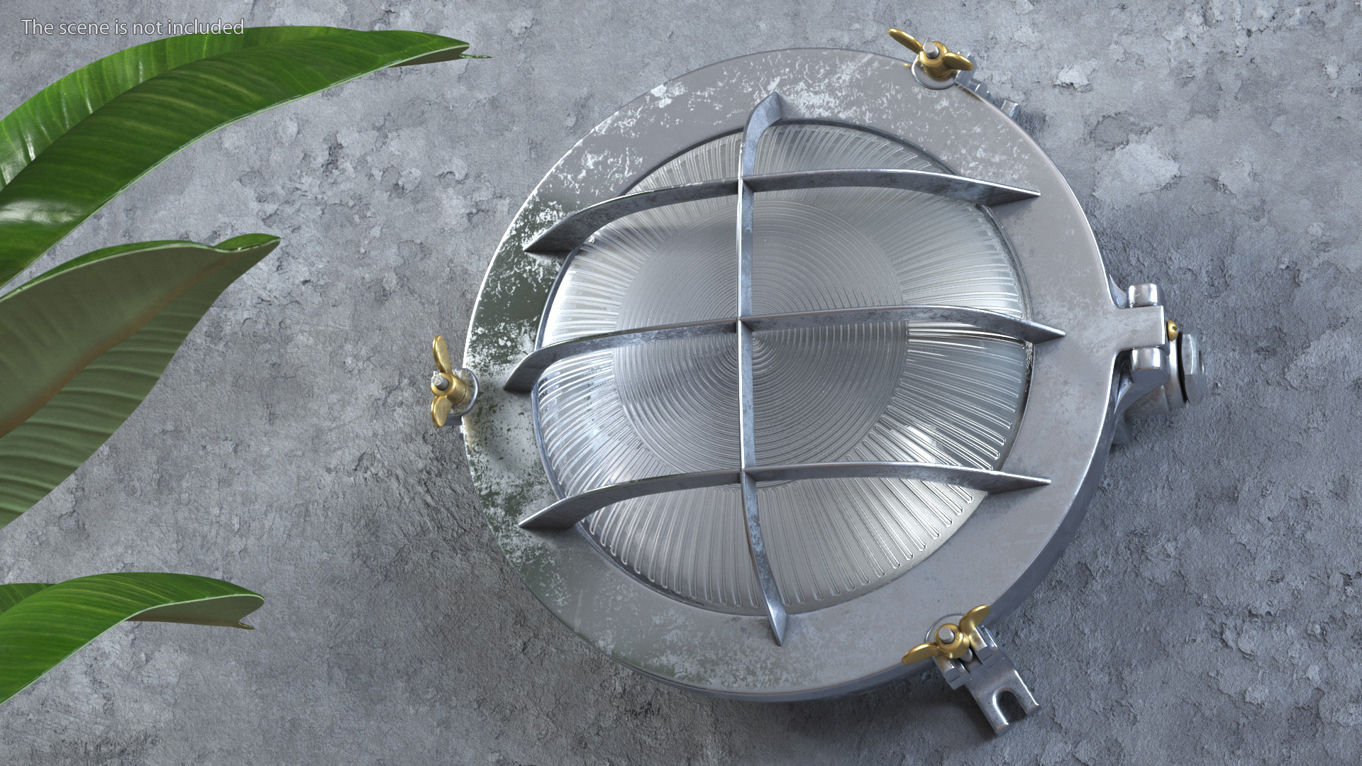 3D Steel Round Bulkhead Light with Corrugated Glass model