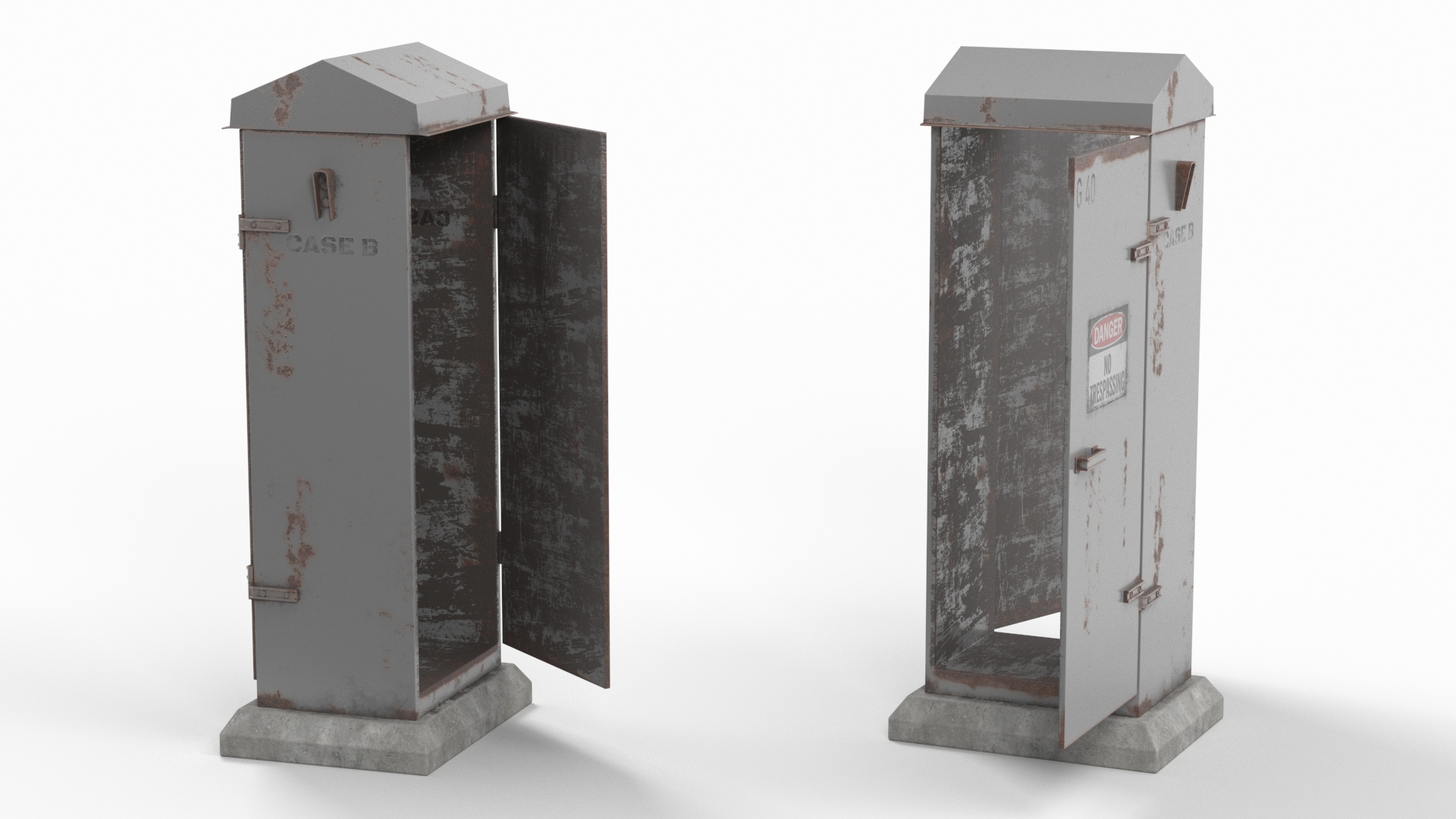 3D model Old Slim Railway Relay Cabinet