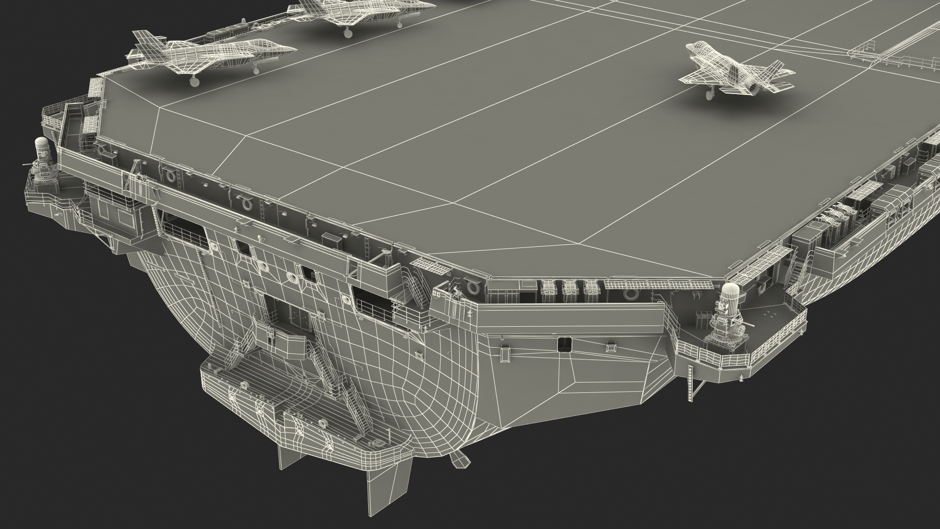 3D model HMS Queen Elizabeth with F35 planes