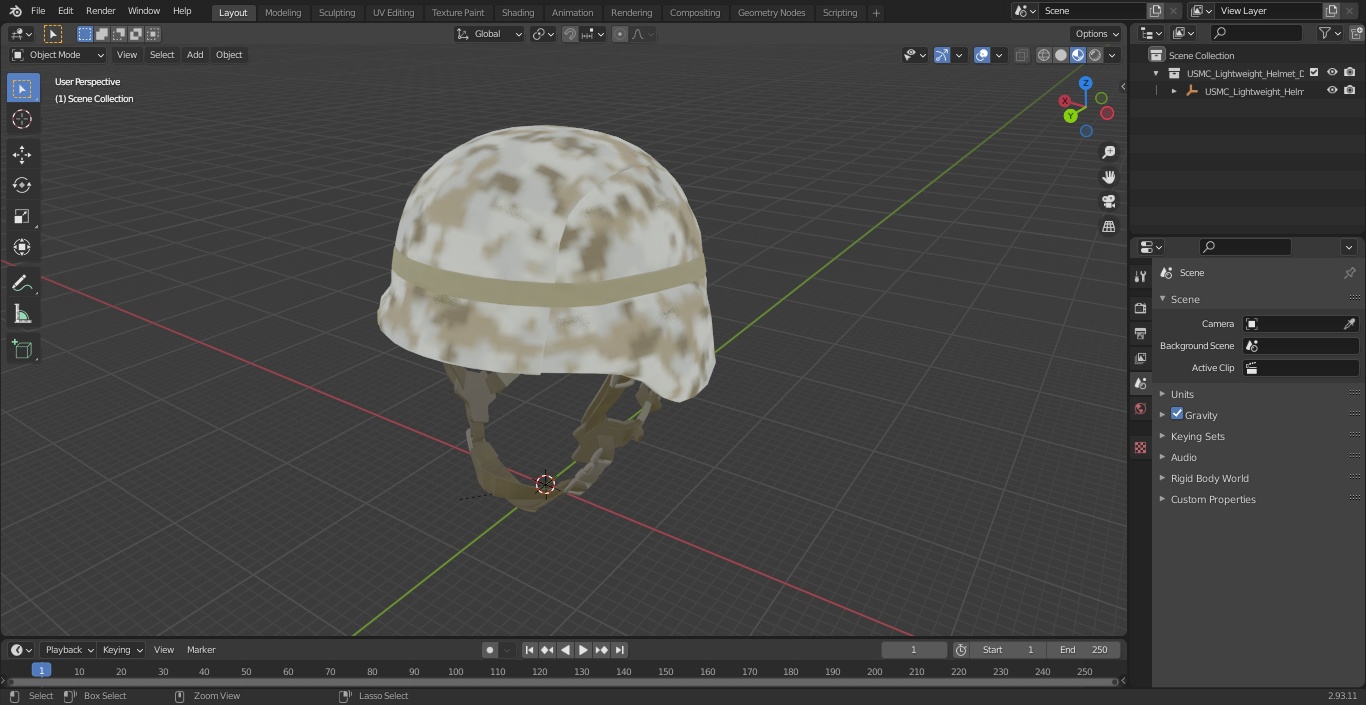 3D USMC Lightweight Helmet Desert Camo Cover