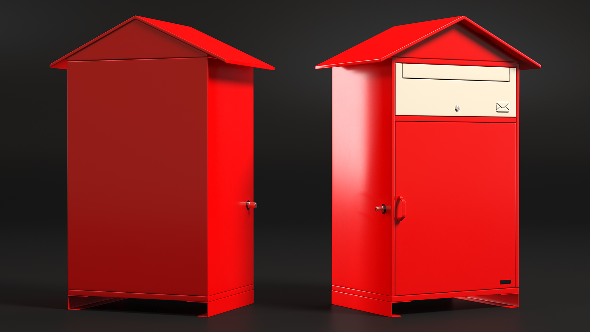 Drop Box for Parcels Red 3D model