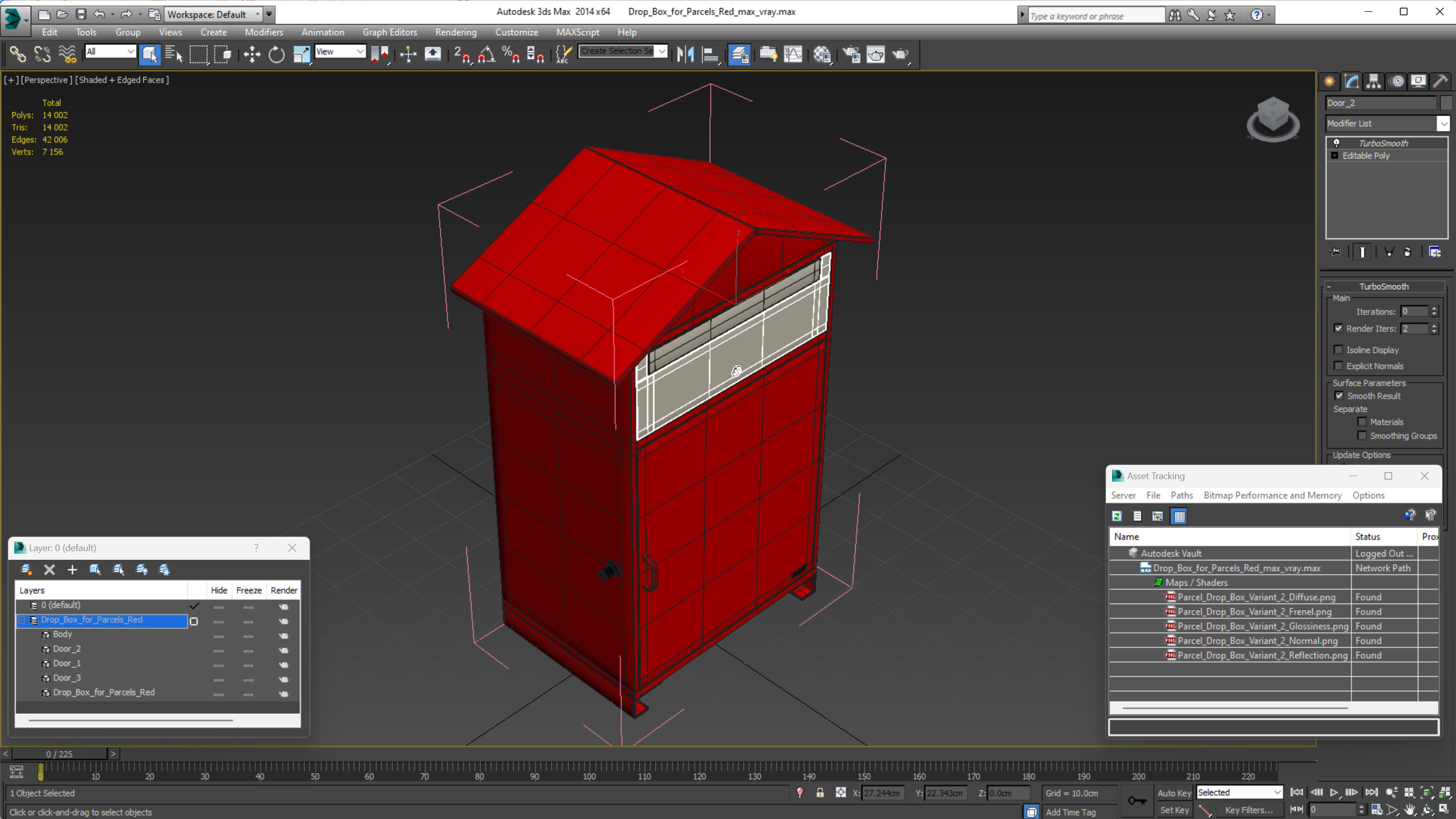 Drop Box for Parcels Red 3D model