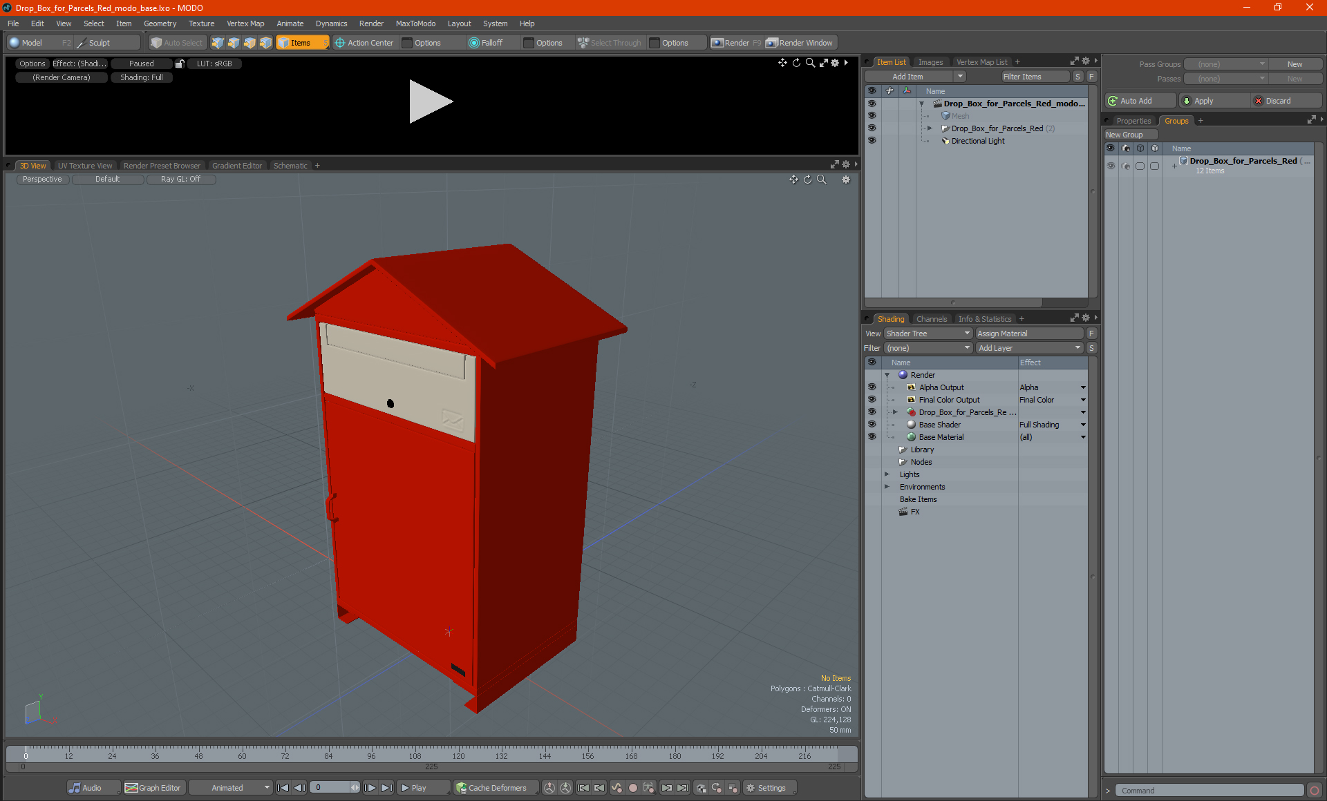 Drop Box for Parcels Red 3D model