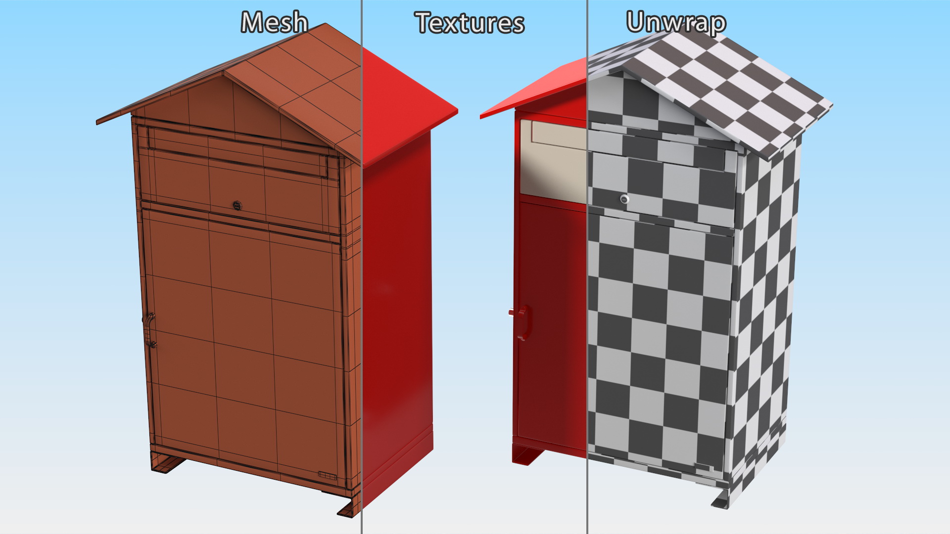 Drop Box for Parcels Red 3D model