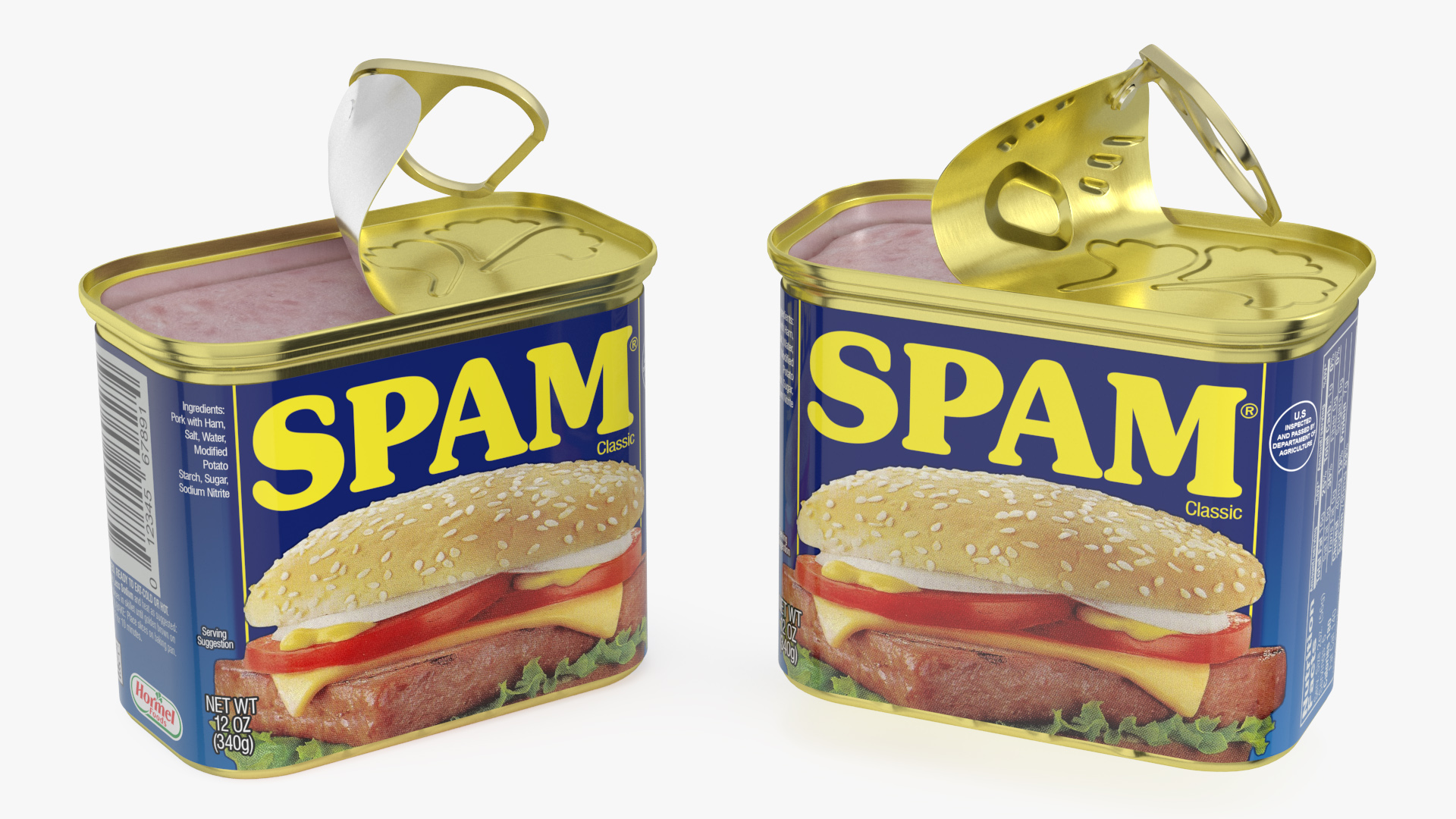 3D Spam Canned Food Opened model